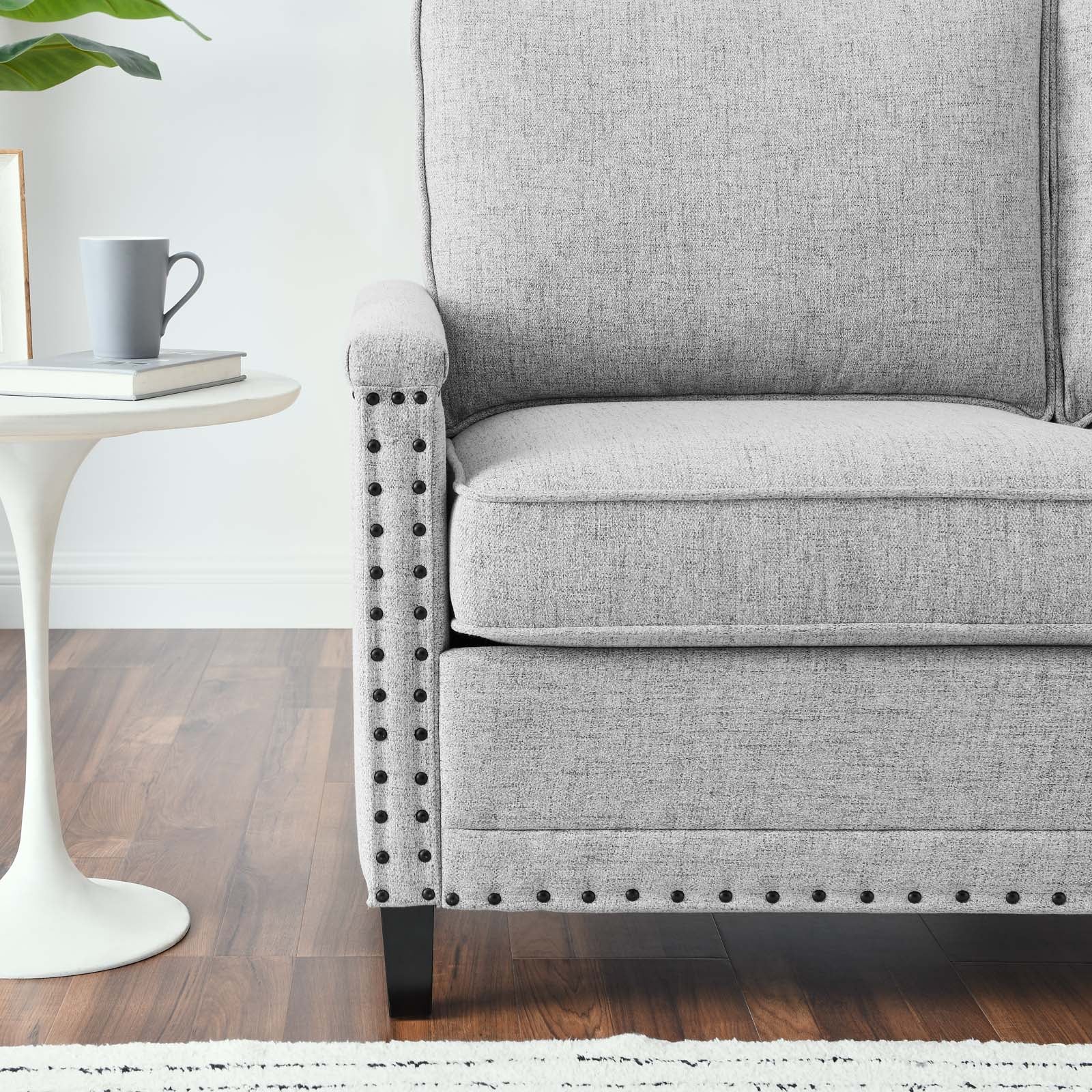 Modway Loveseats - Ashton Upholstered Fabric Loveseat Light Gray