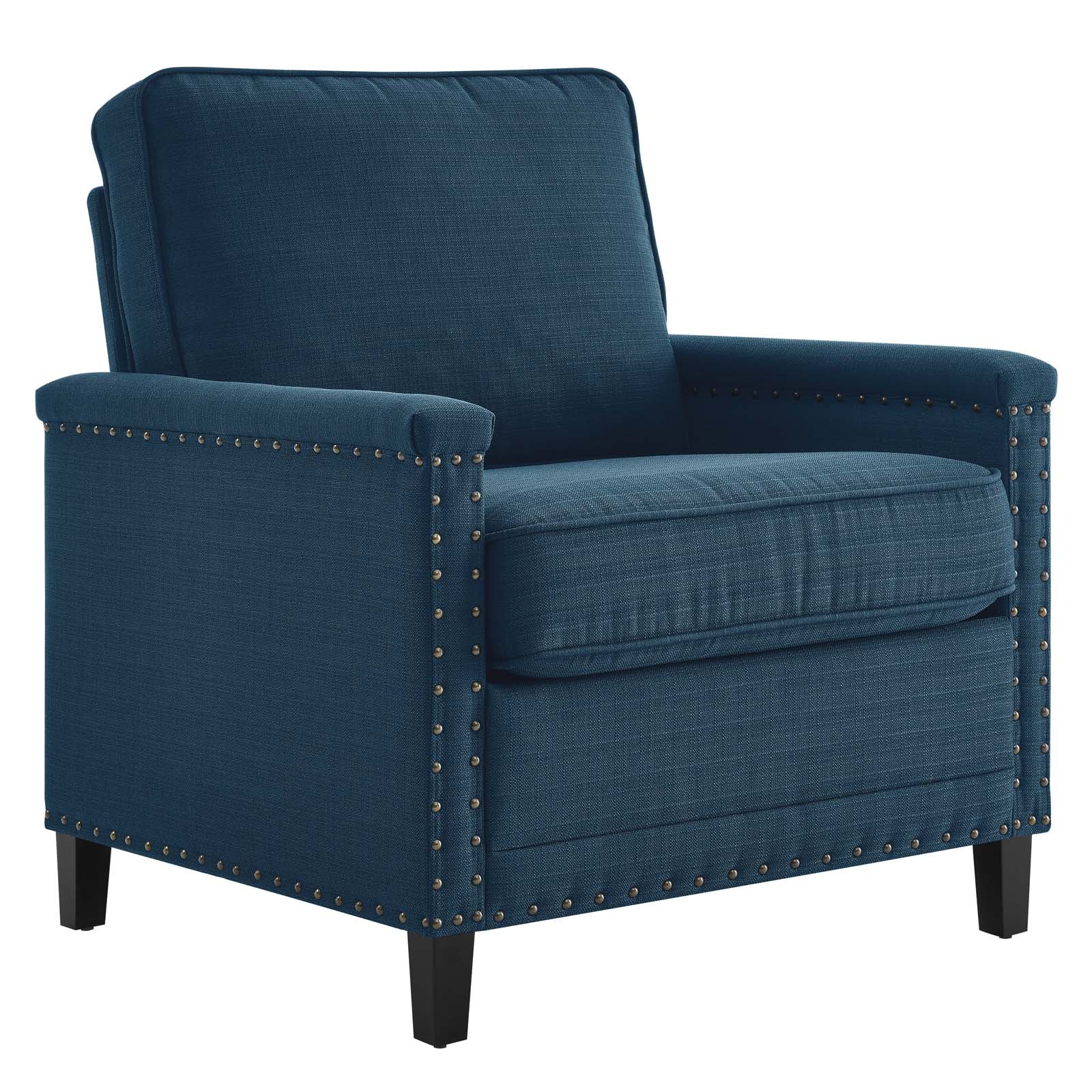 Modway Accent Chairs - Ashton Upholstered Fabric Armchair Azure
