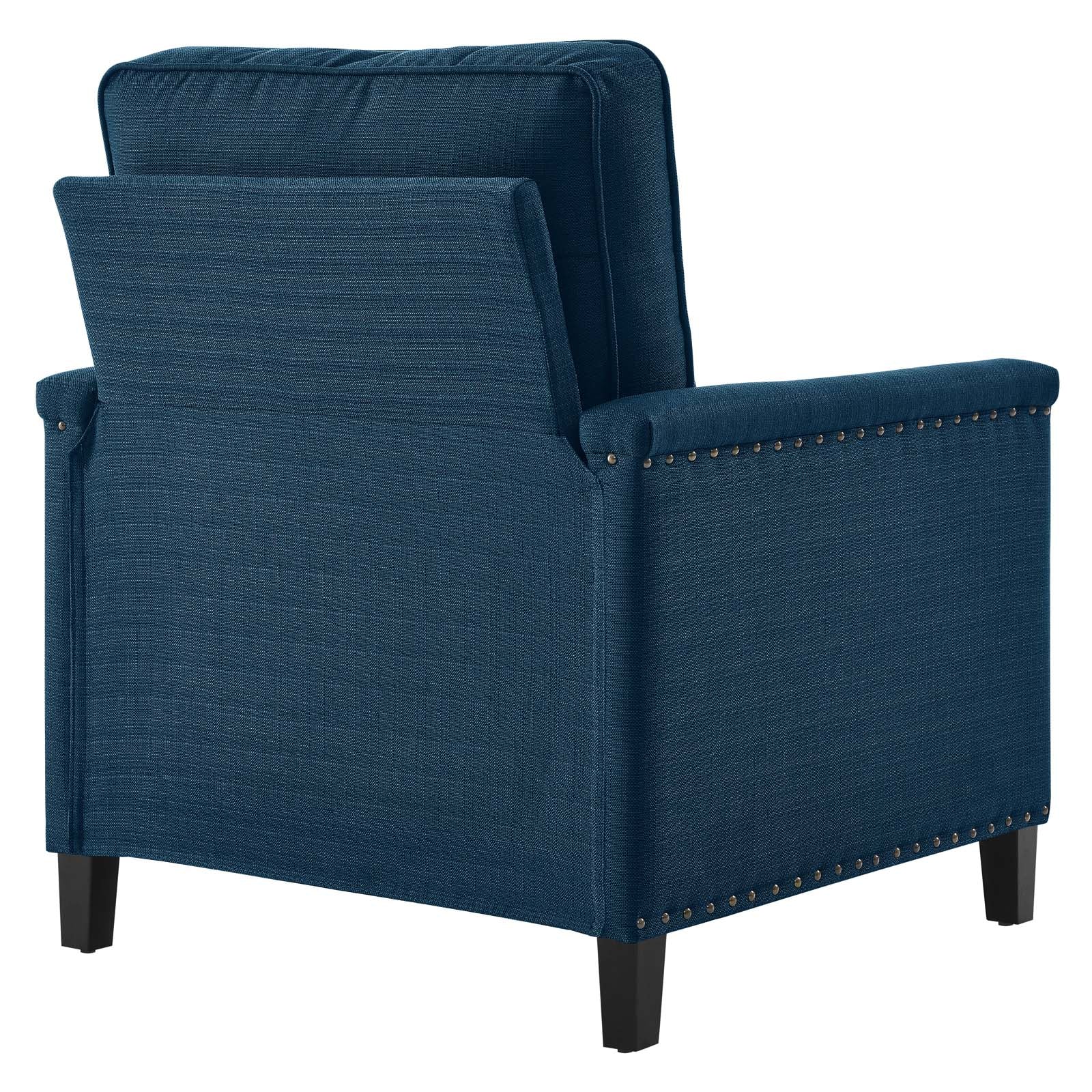 Modway Accent Chairs - Ashton Upholstered Fabric Armchair Azure