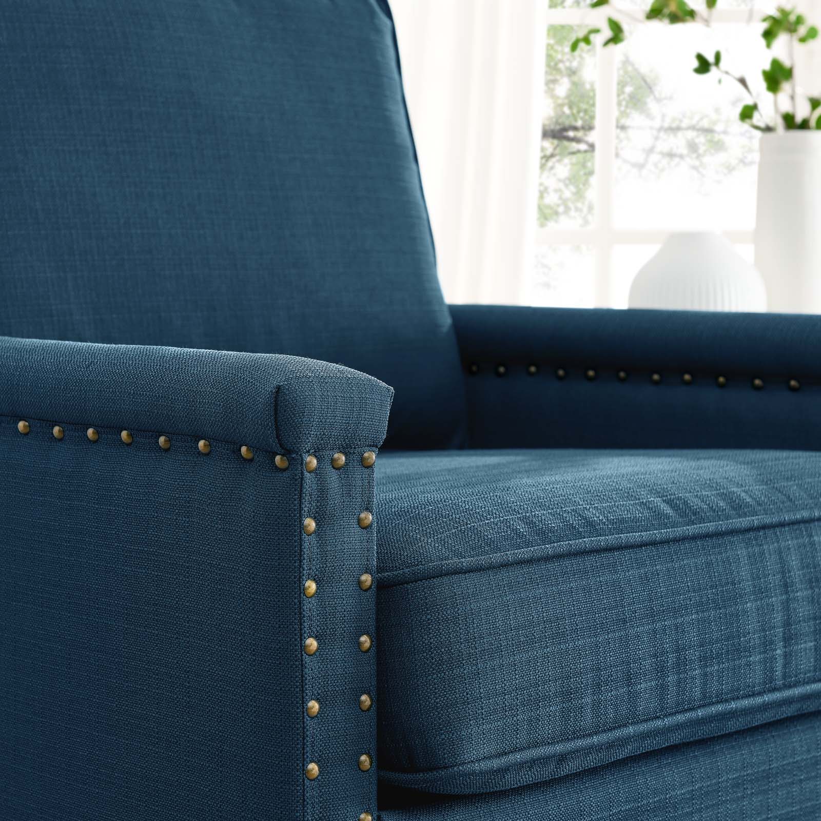 Modway Accent Chairs - Ashton Upholstered Fabric Armchair Azure