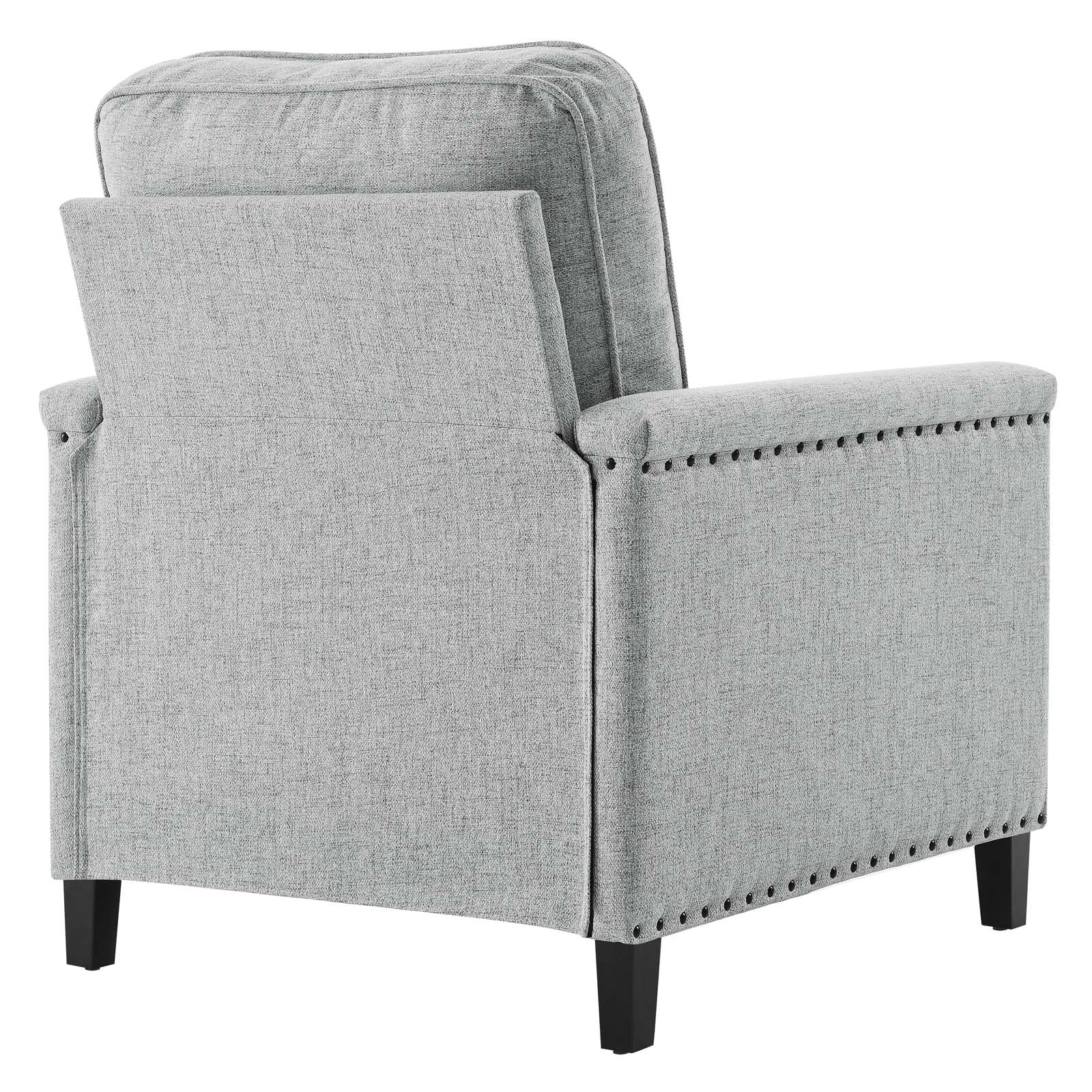 Modway Accent Chairs - Ashton Upholstered Fabric Armchair Light Gray