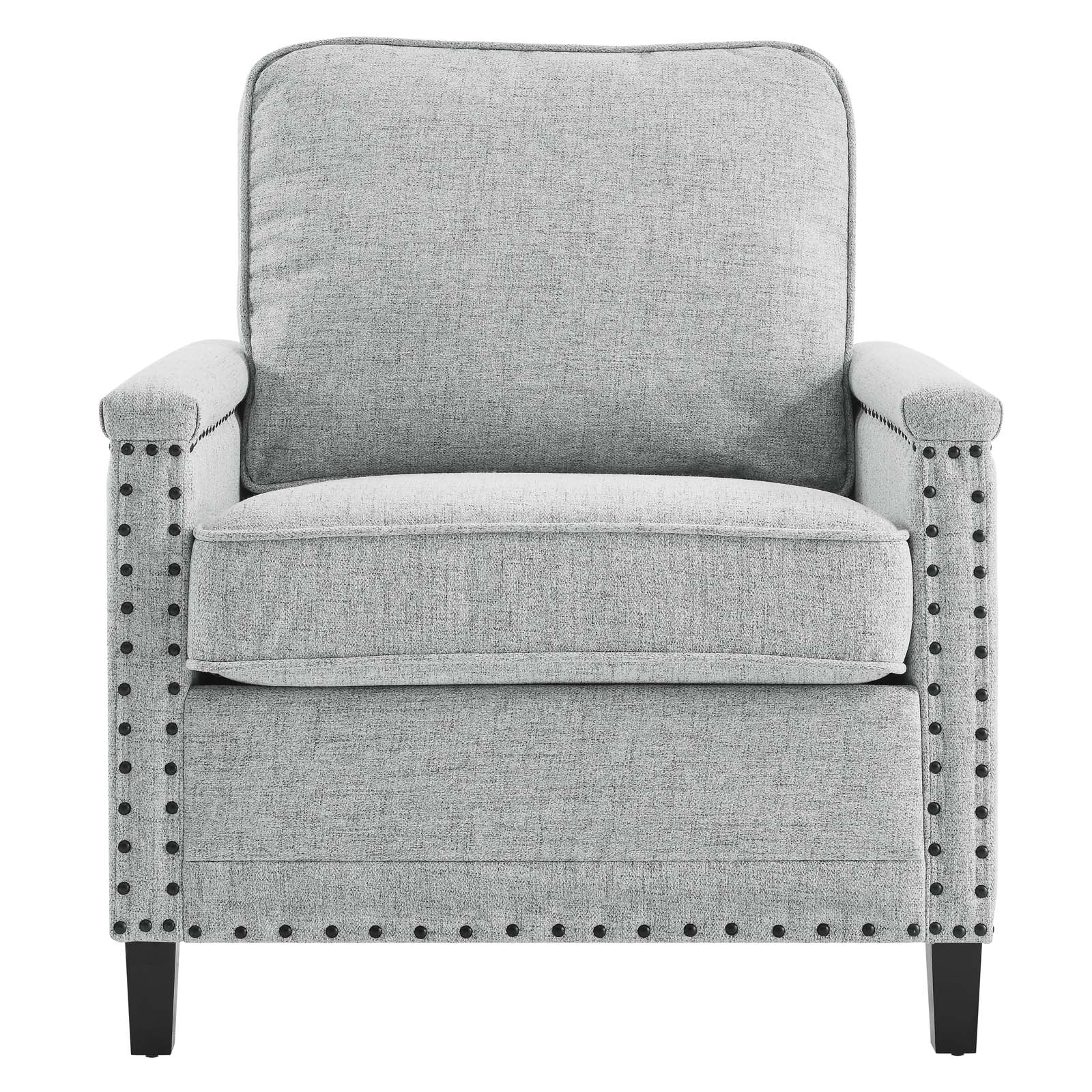 Modway Accent Chairs - Ashton Upholstered Fabric Armchair Light Gray