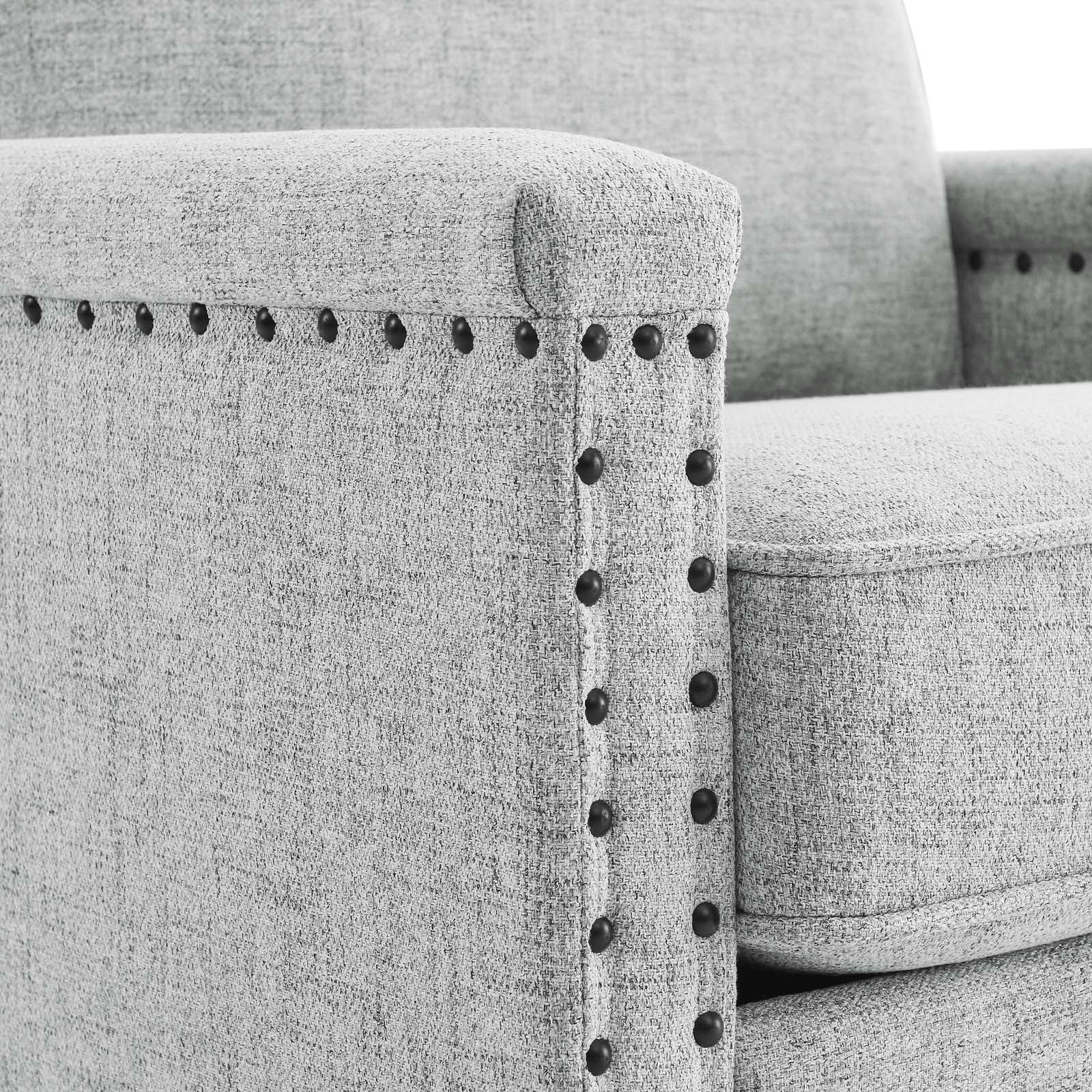 Modway Accent Chairs - Ashton Upholstered Fabric Armchair Light Gray