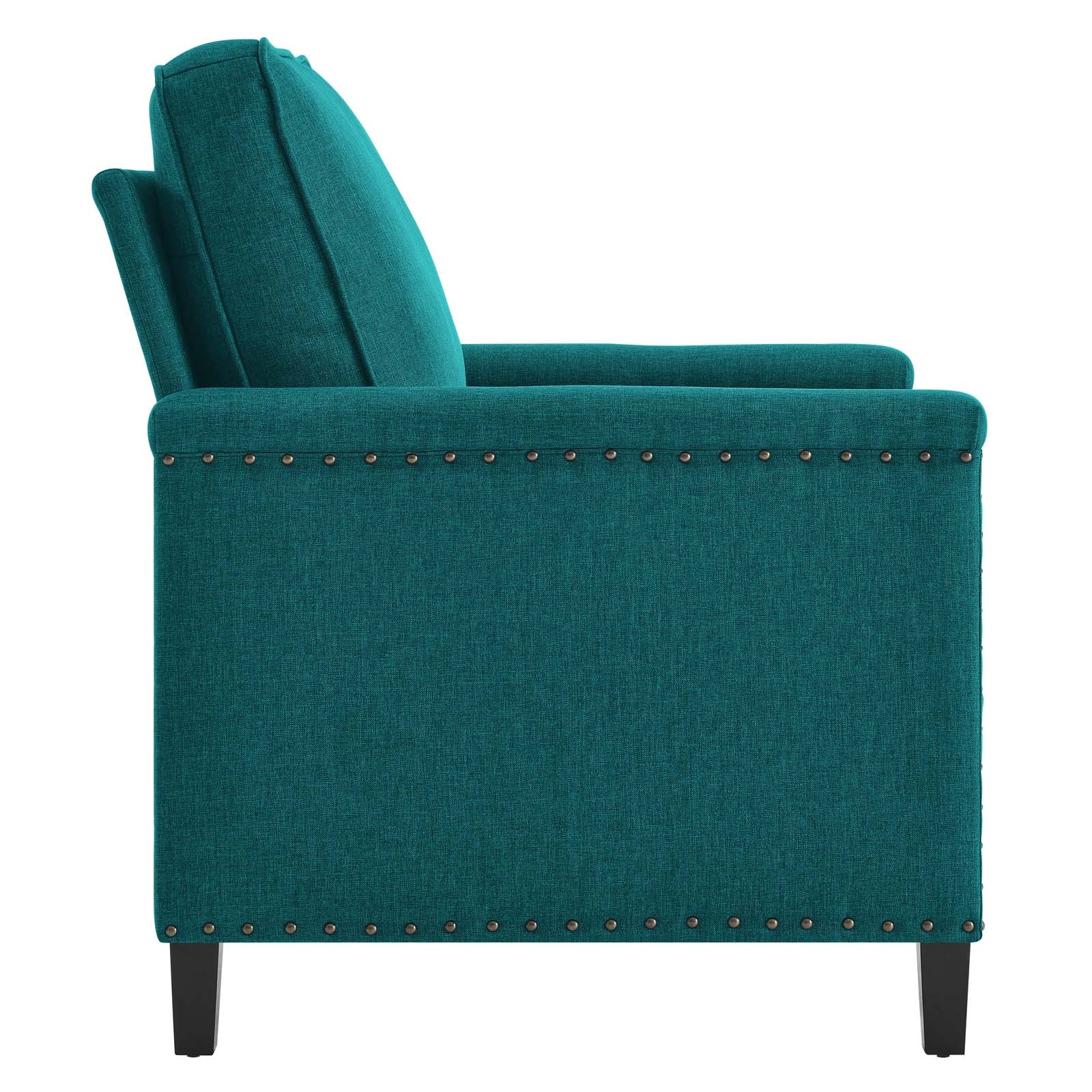 Modway Accent Chairs - Ashton Upholstered Fabric Armchair Teal