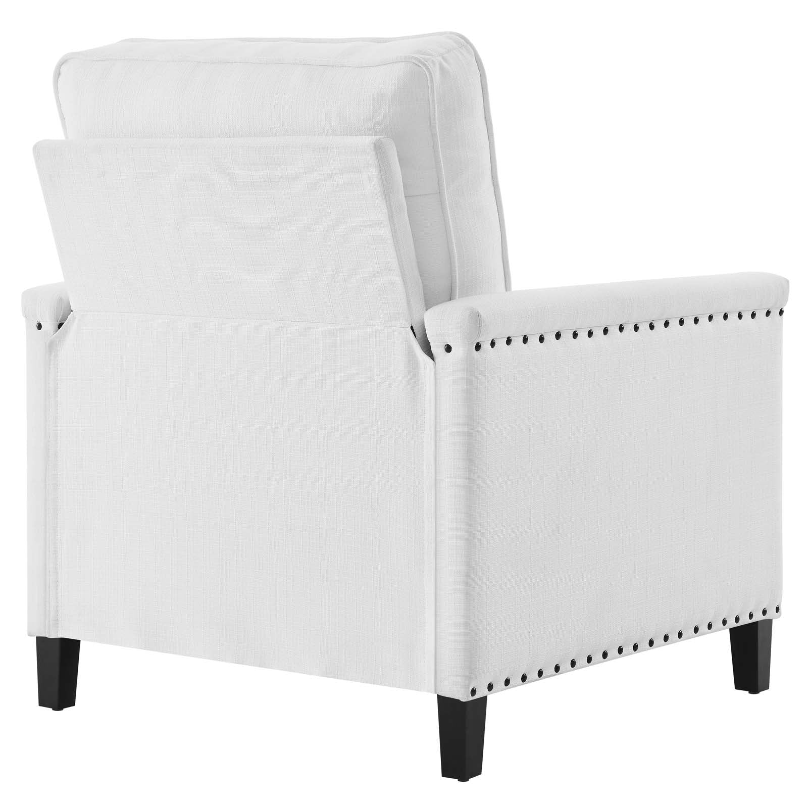 Modway Accent Chairs - Ashton Upholstered Fabric Armchair White