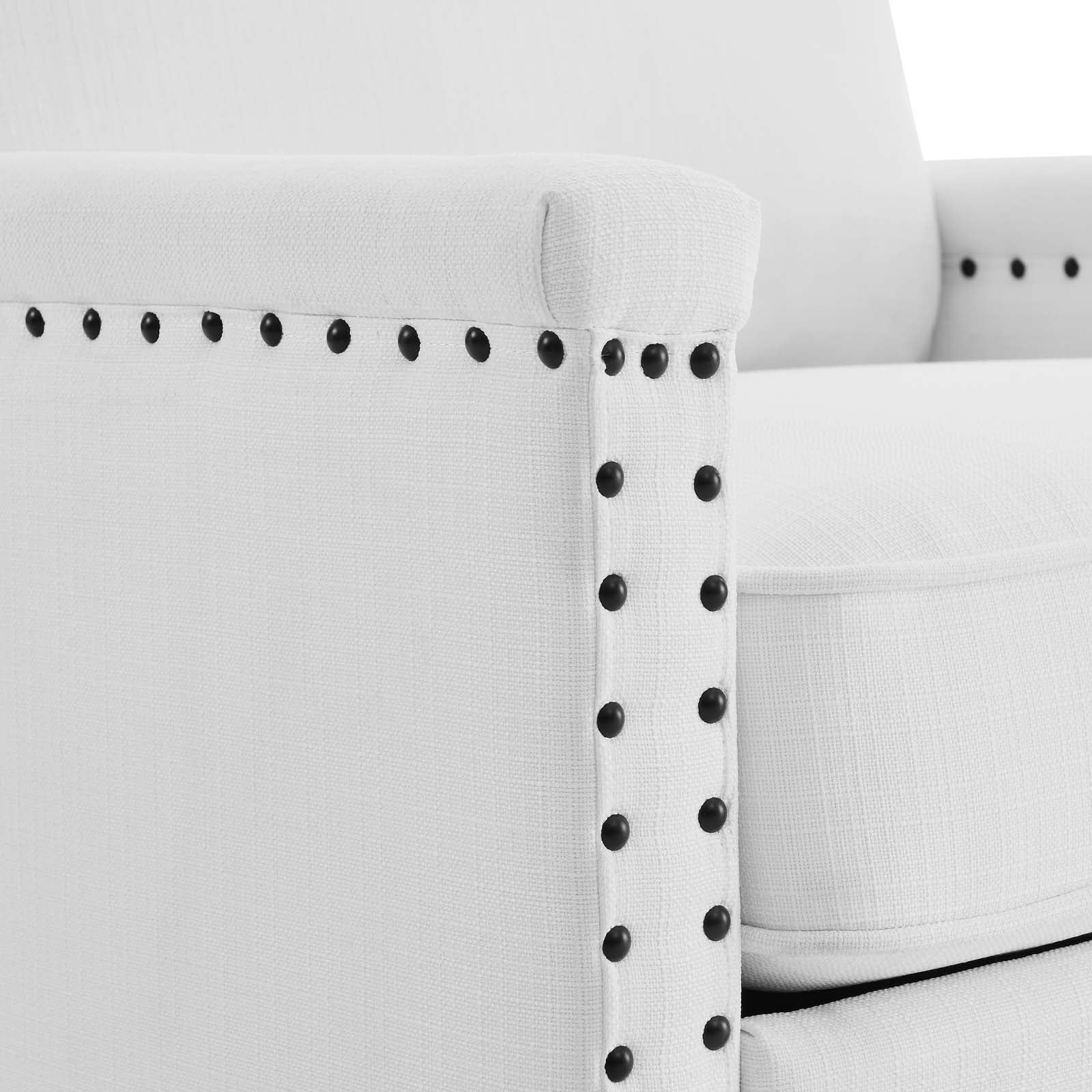 Modway Accent Chairs - Ashton Upholstered Fabric Armchair White