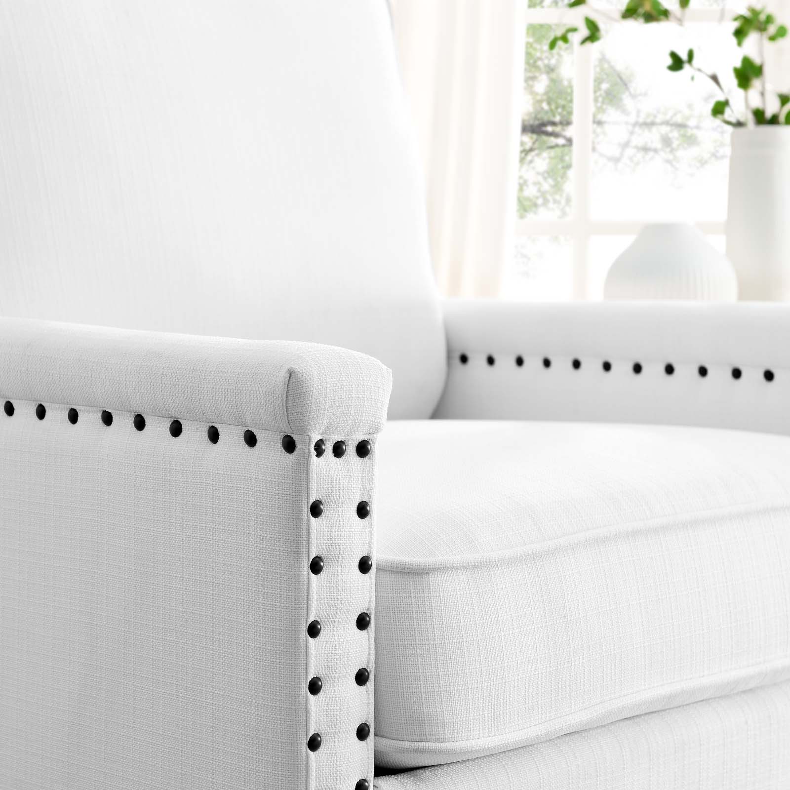 Modway Accent Chairs - Ashton Upholstered Fabric Armchair White