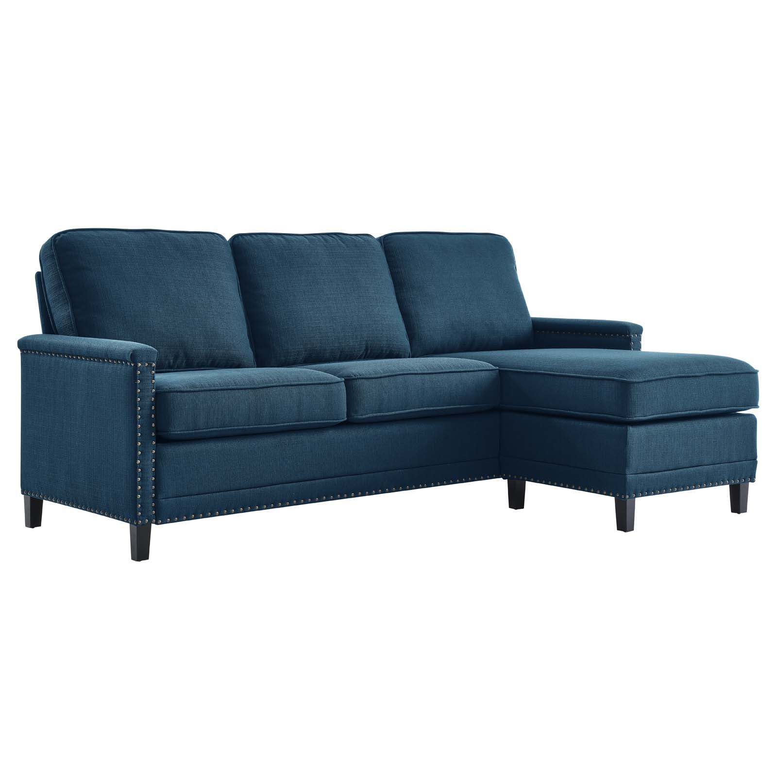 Modway Sectional Sofas - Ashton Upholstered Fabric Sectional Sofa Azure