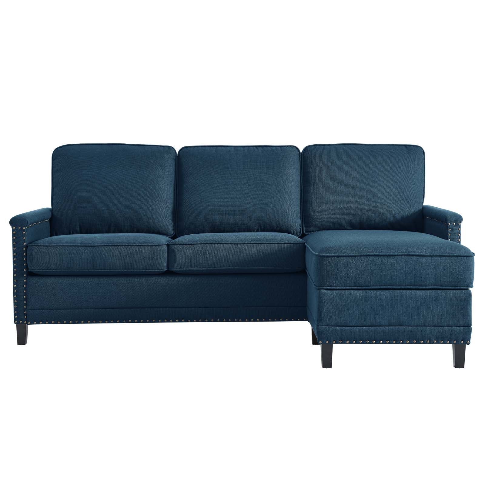 Modway Sectional Sofas - Ashton Upholstered Fabric Sectional Sofa Azure