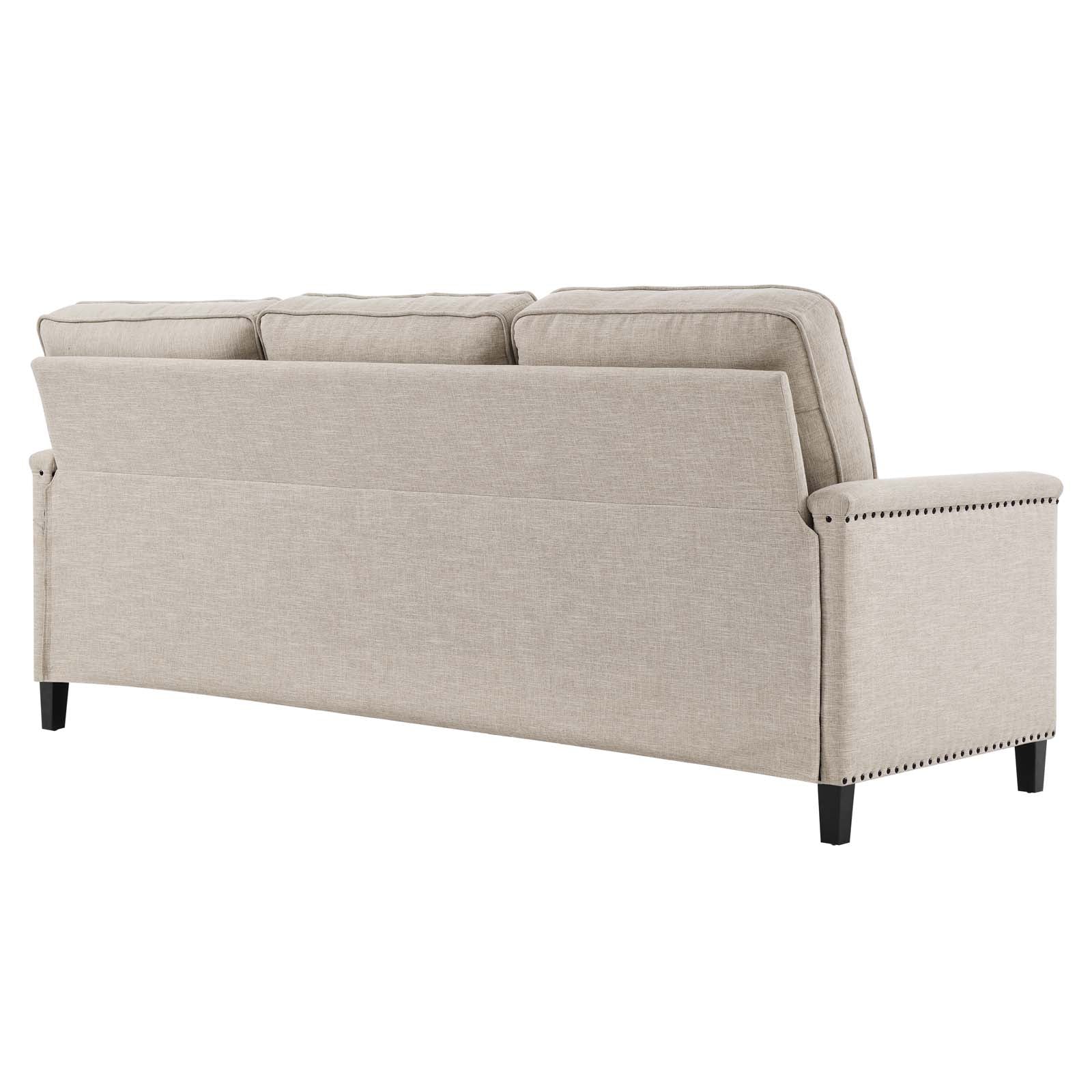 Modway Sectional Sofas - Ashton Upholstered Fabric Sectional Sofa Beige