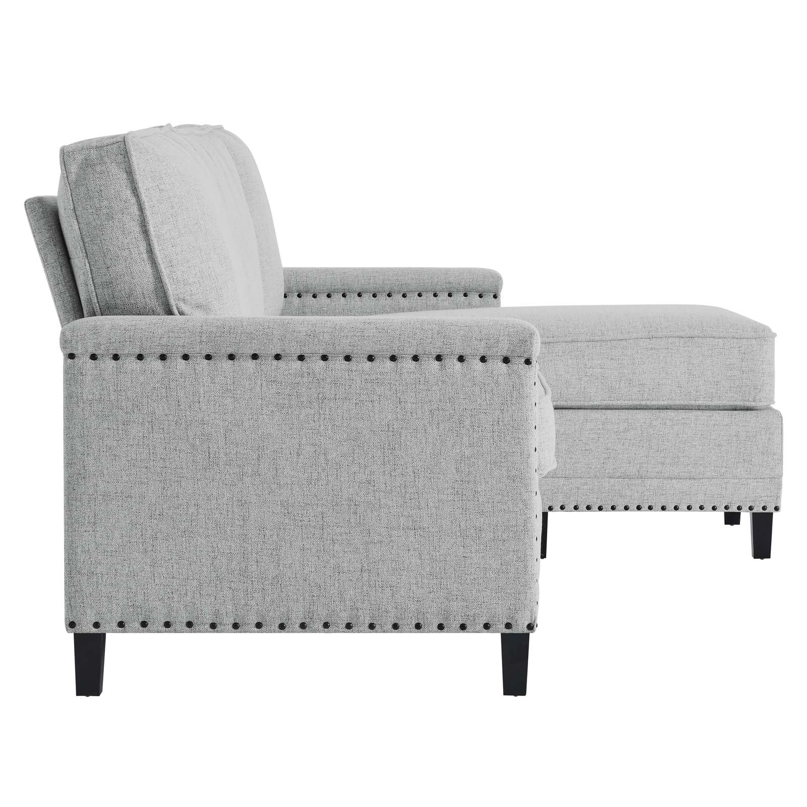 Modway Sectional Sofas - Ashton Upholstered Fabric Sectional Sofa Light Gray