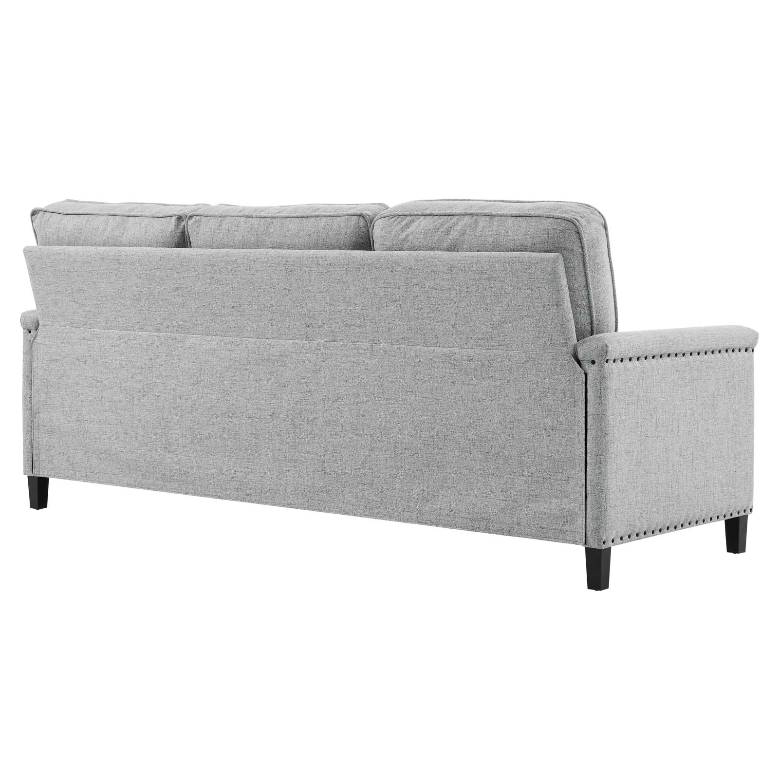 Modway Sectional Sofas - Ashton Upholstered Fabric Sectional Sofa Light Gray