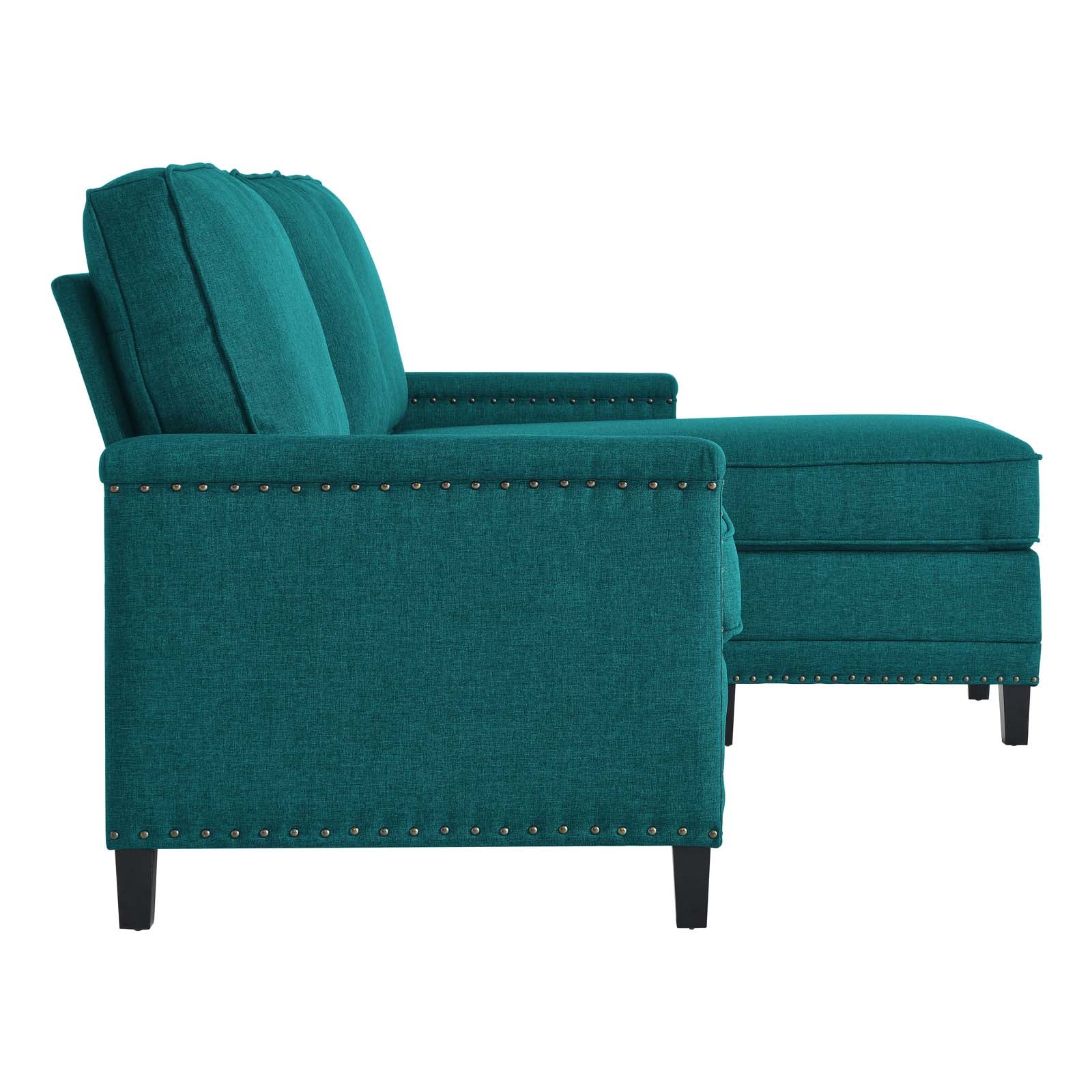 Modway Sectional Sofas - Ashton Upholstered Fabric Sectional Sofa Teal