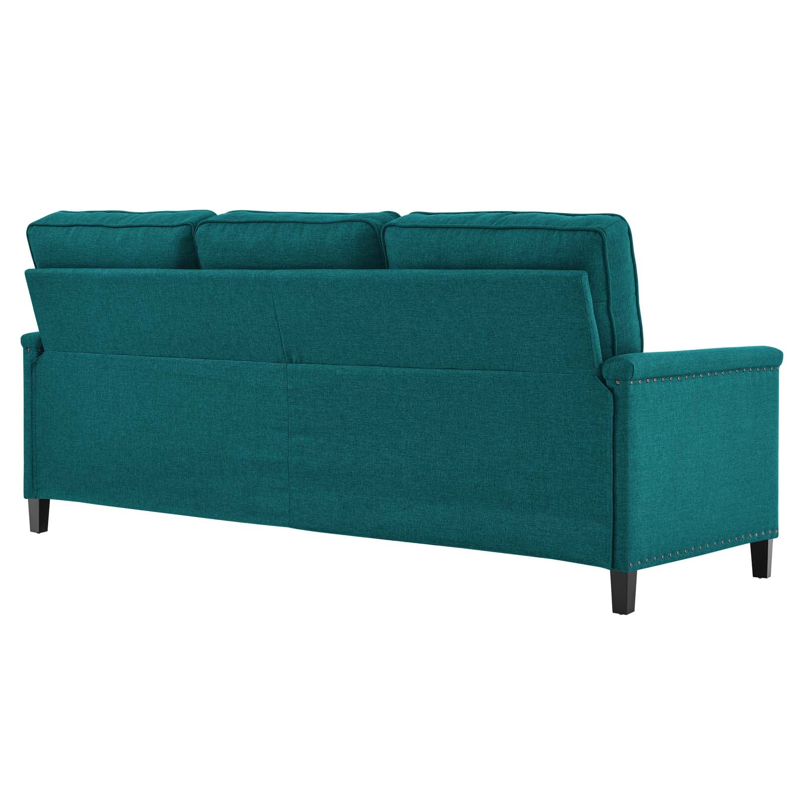 Modway Sectional Sofas - Ashton Upholstered Fabric Sectional Sofa Teal