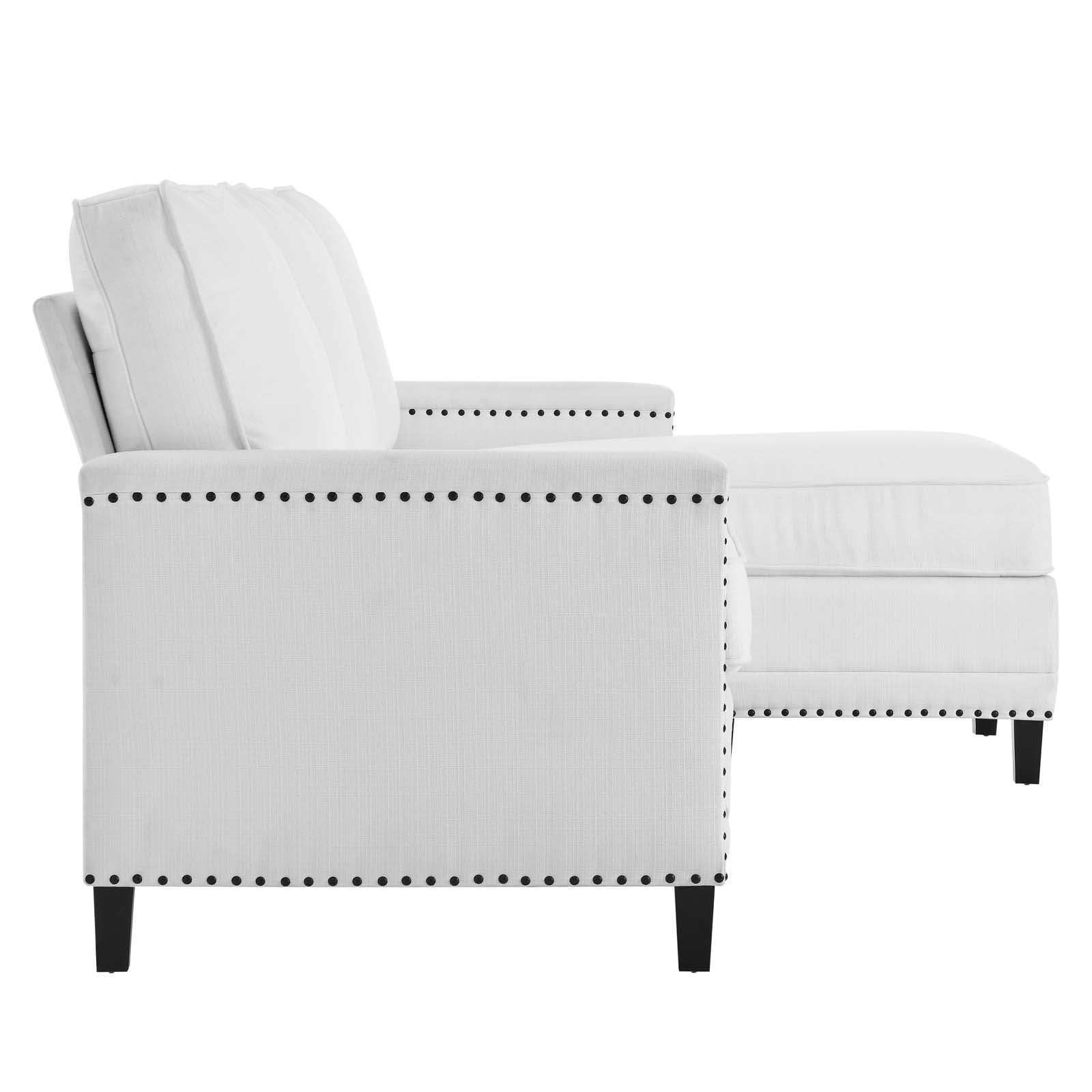 Modway Sectional Sofas - Ashton Upholstered Fabric Sectional Sofa White