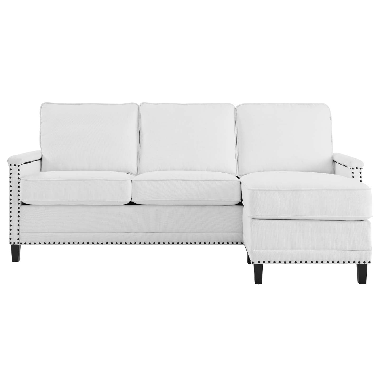 Modway Sectional Sofas - Ashton Upholstered Fabric Sectional Sofa White