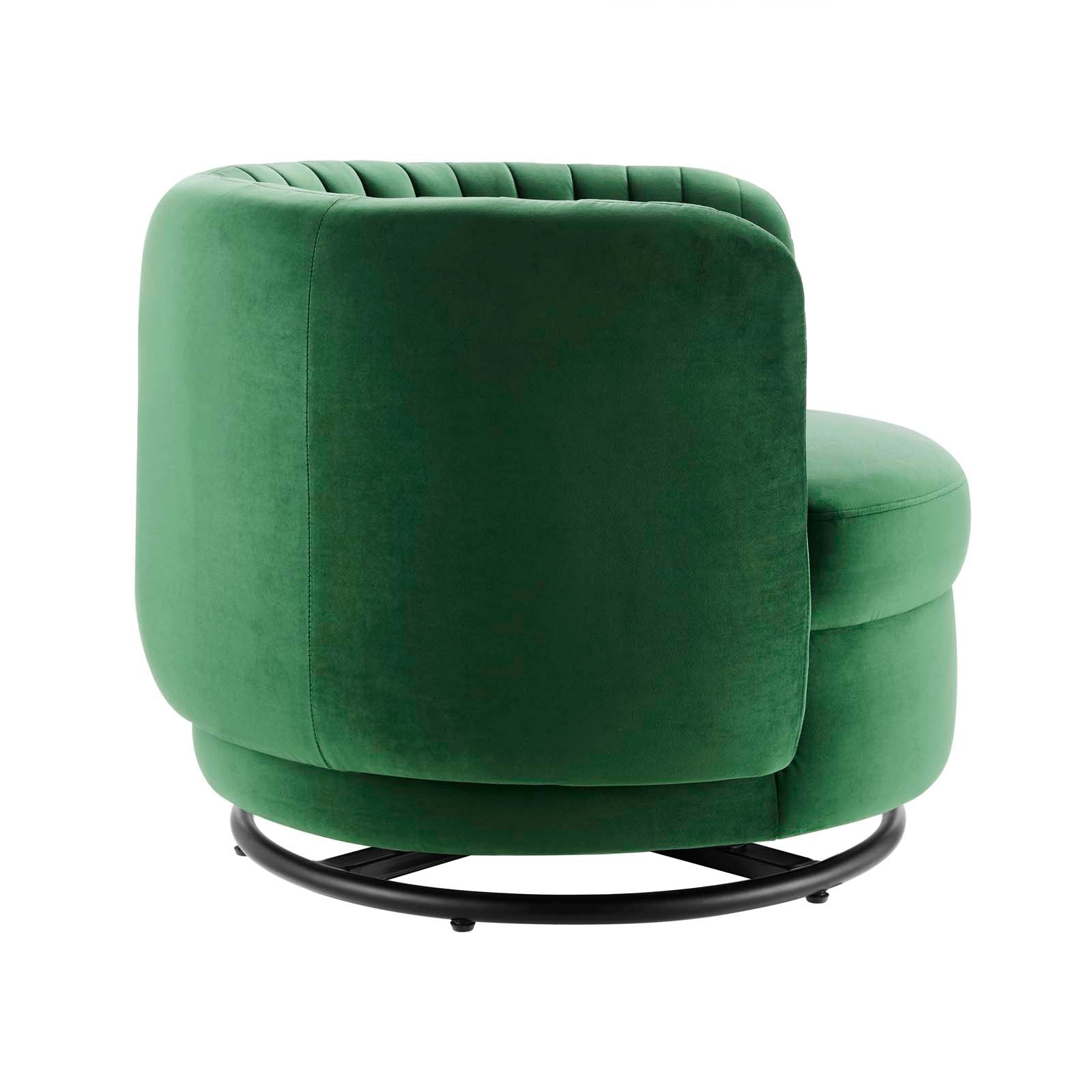 Modway Accent Chairs - Embrace Tufted Performance Velvet Performance Velvet Swivel Chair Black Emerald