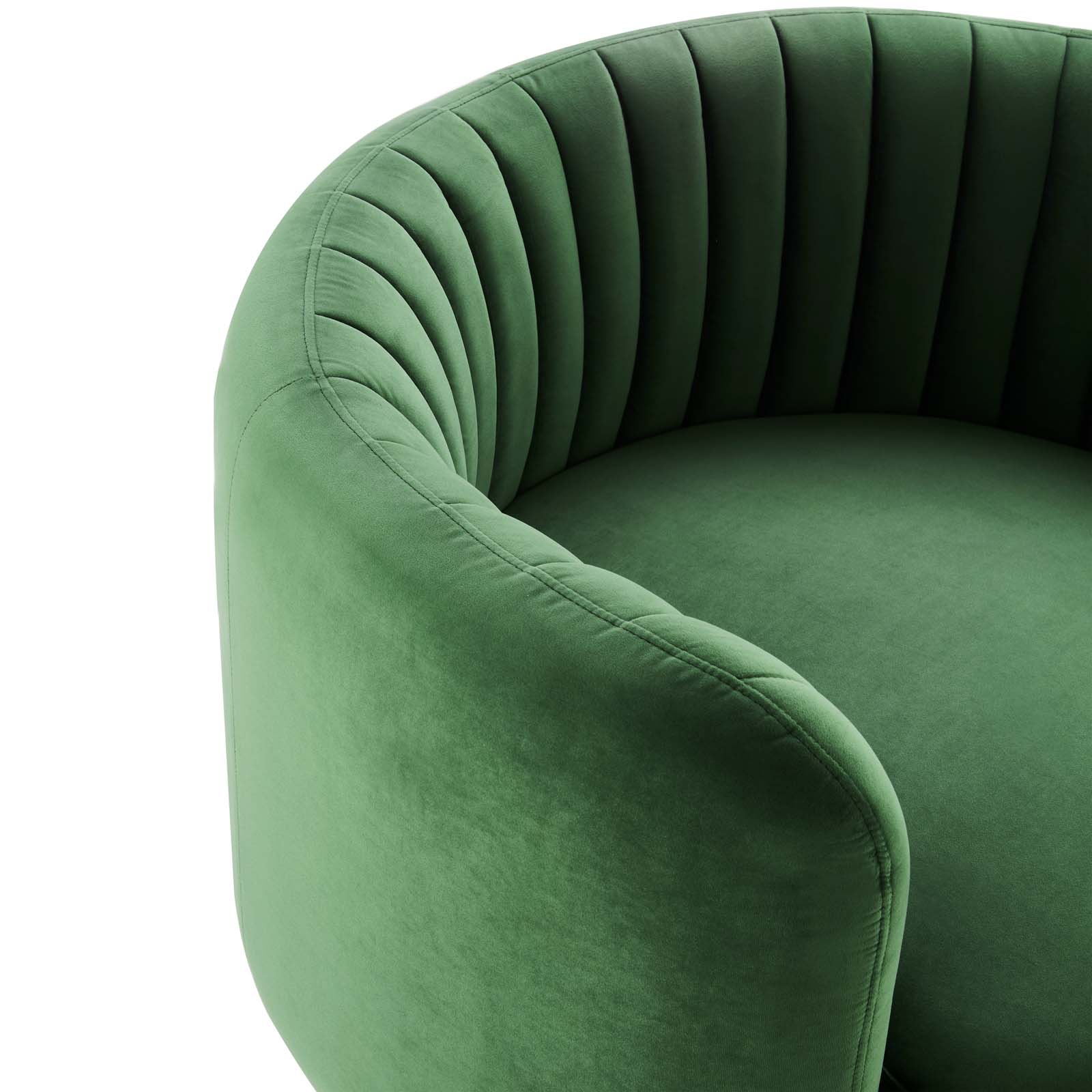 Modway Accent Chairs - Embrace Tufted Performance Velvet Performance Velvet Swivel Chair Black Emerald