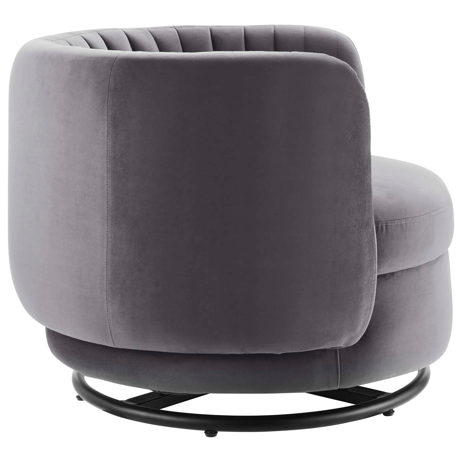 Modway Accent Chairs - Embrace Tufted Performance Velvet Performance Velvet Swivel Chair Black Gray