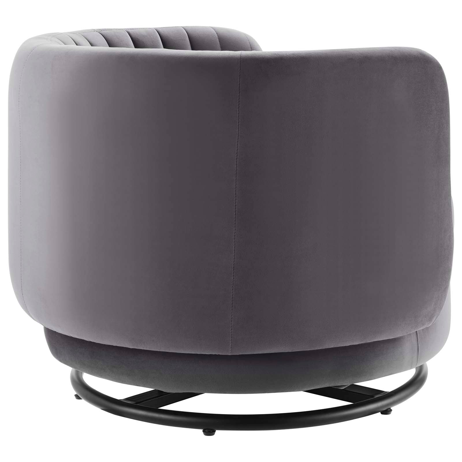 Modway Accent Chairs - Embrace Tufted Performance Velvet Performance Velvet Swivel Chair Black Gray