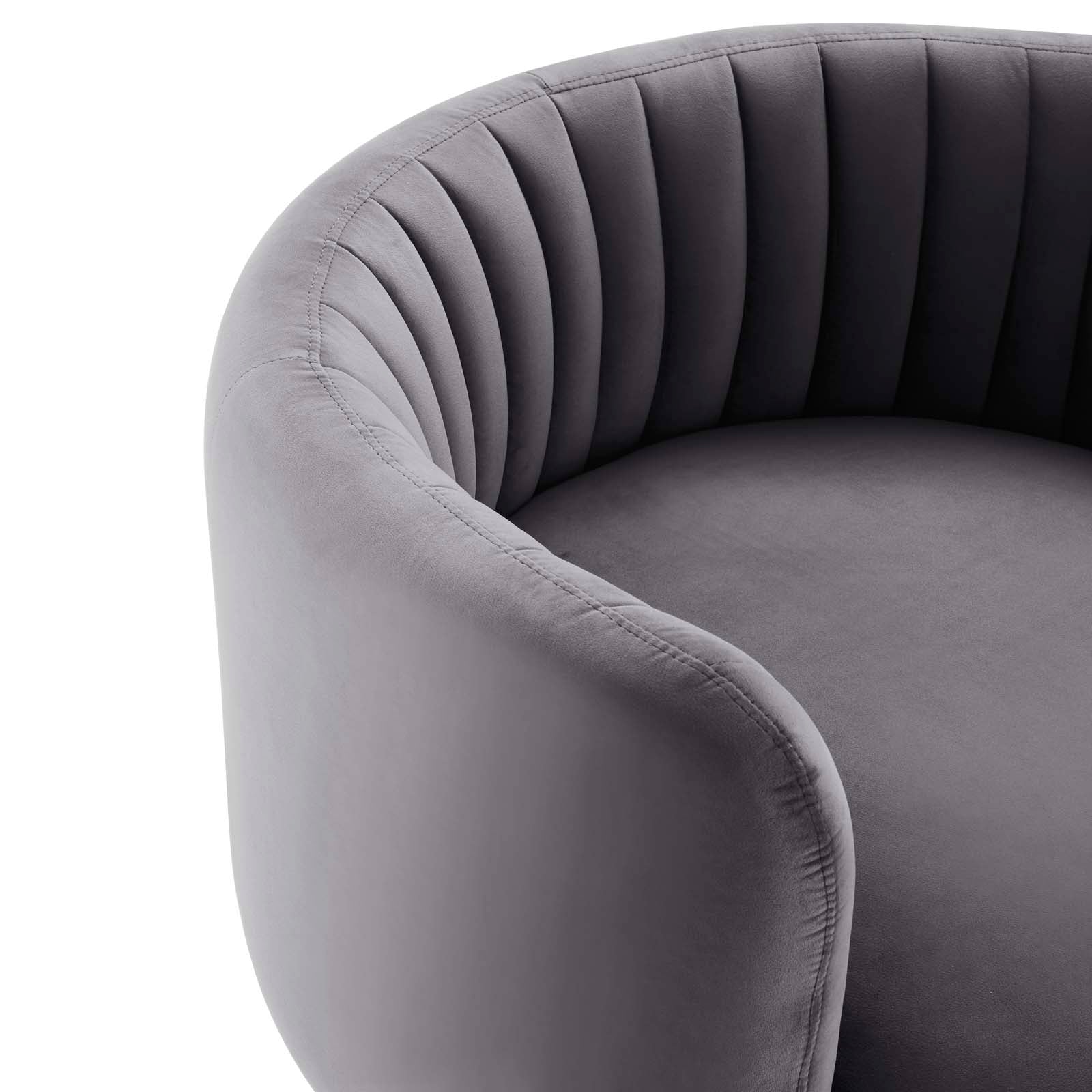Modway Accent Chairs - Embrace Tufted Performance Velvet Performance Velvet Swivel Chair Black Gray