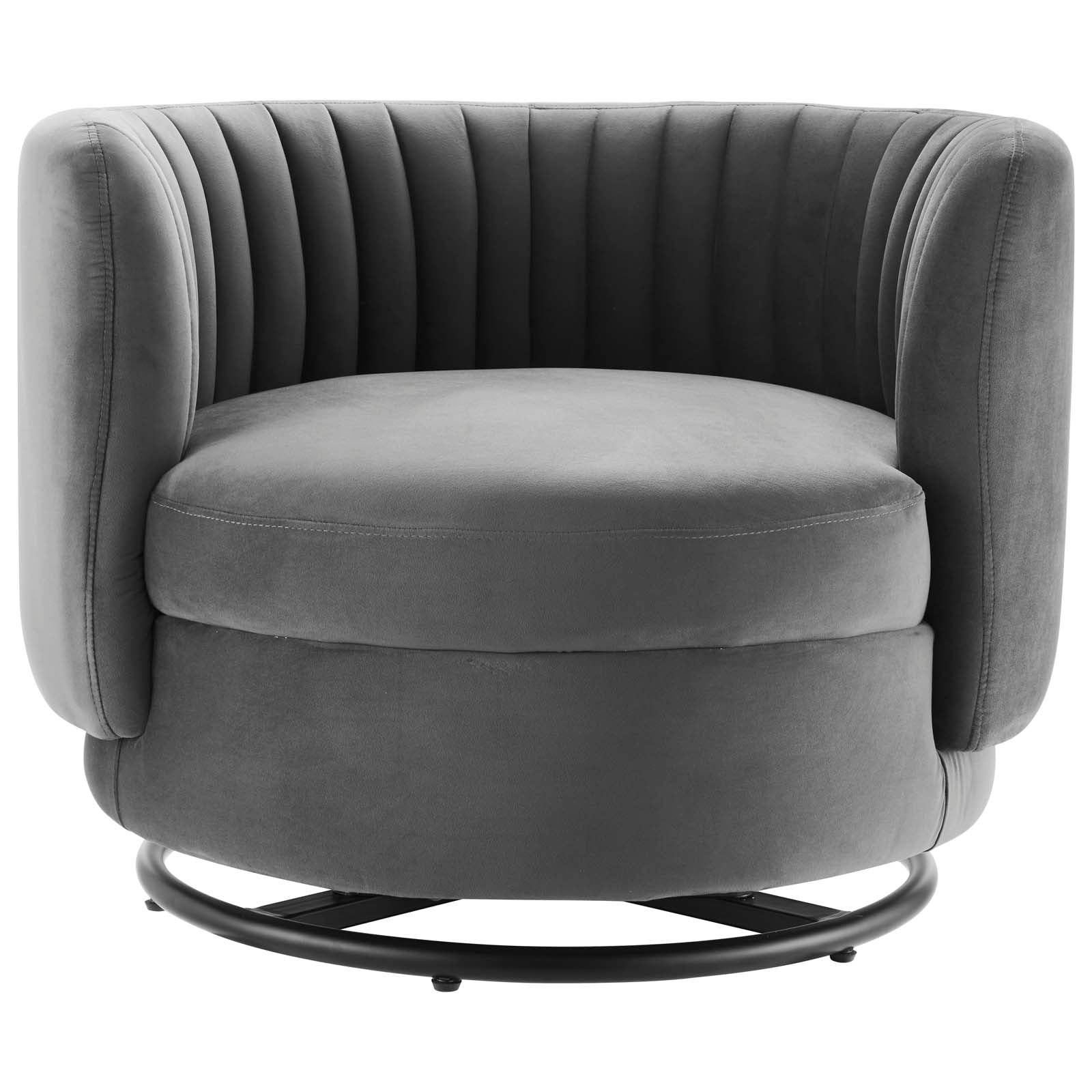 Modway Accent Chairs - Embrace Tufted Performance Velvet Performance Velvet Swivel Chair Black Gray