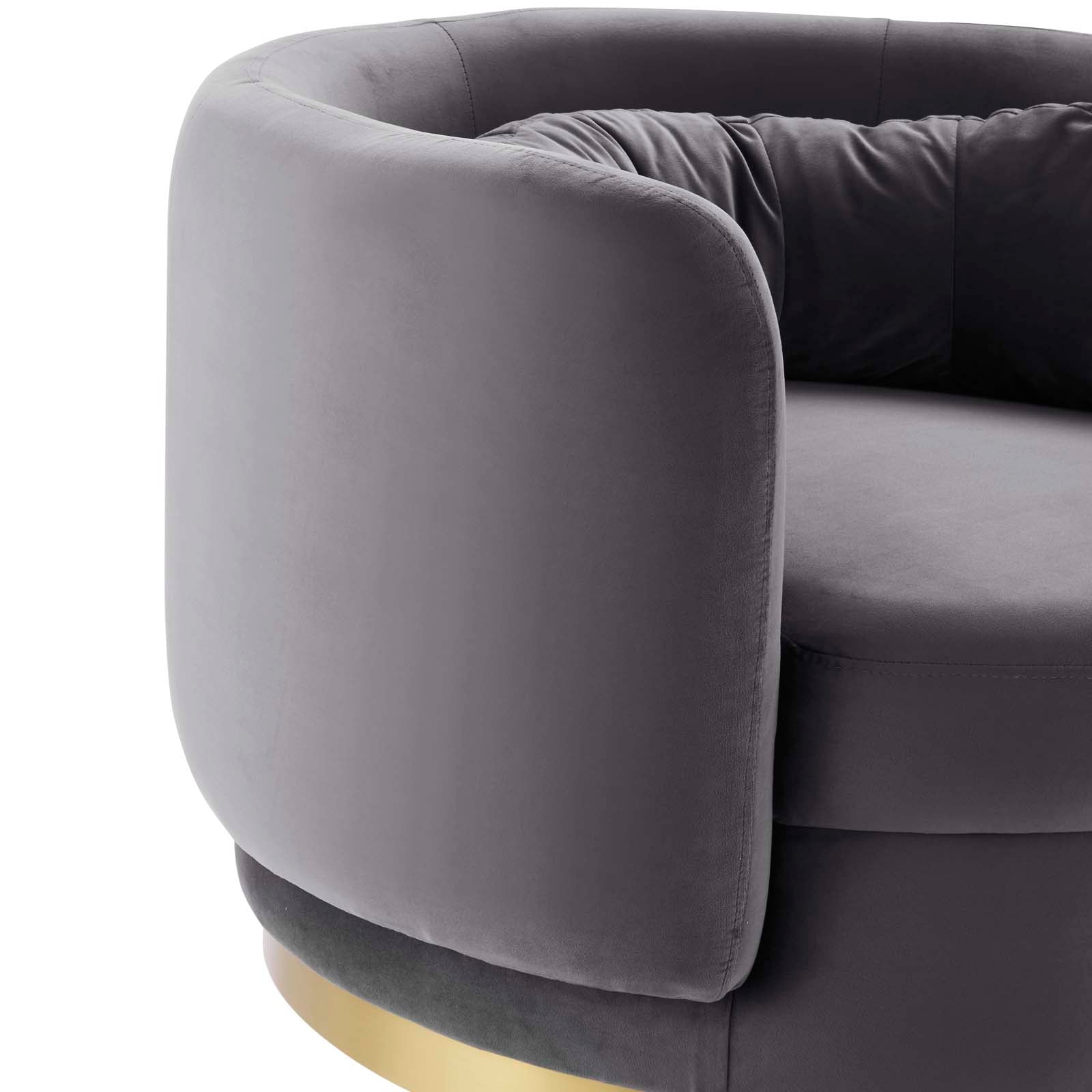 Modway Accent Chairs - Relish Performance Velvet Performance Velvet Swivel Chair Gold Gray