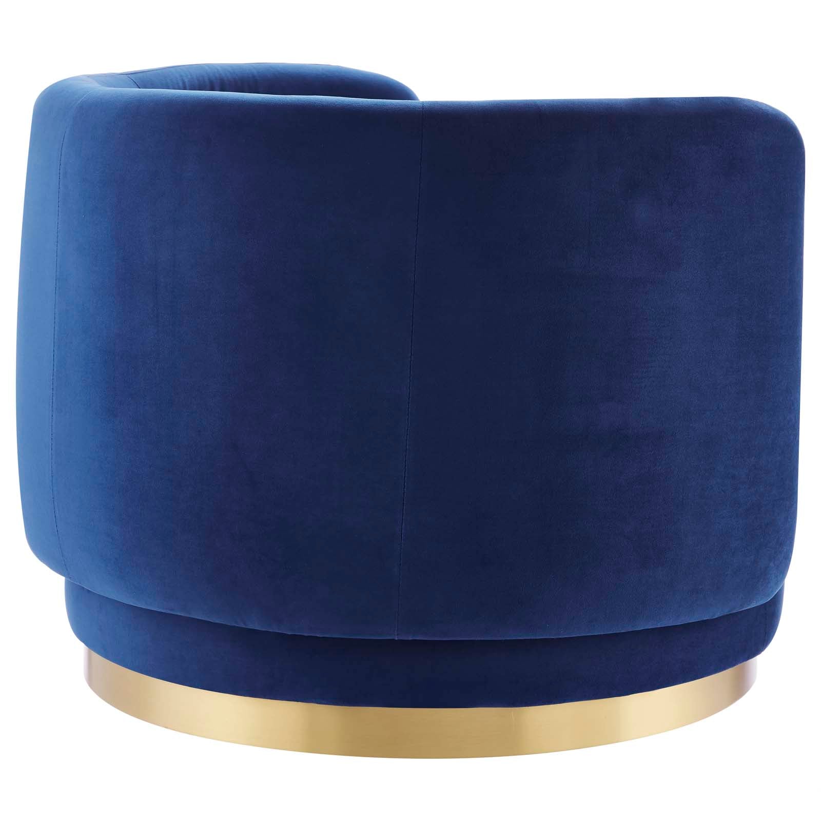 Modway Accent Chairs - Relish Performance Velvet Performance Velvet Swivel Chair Gold Navy