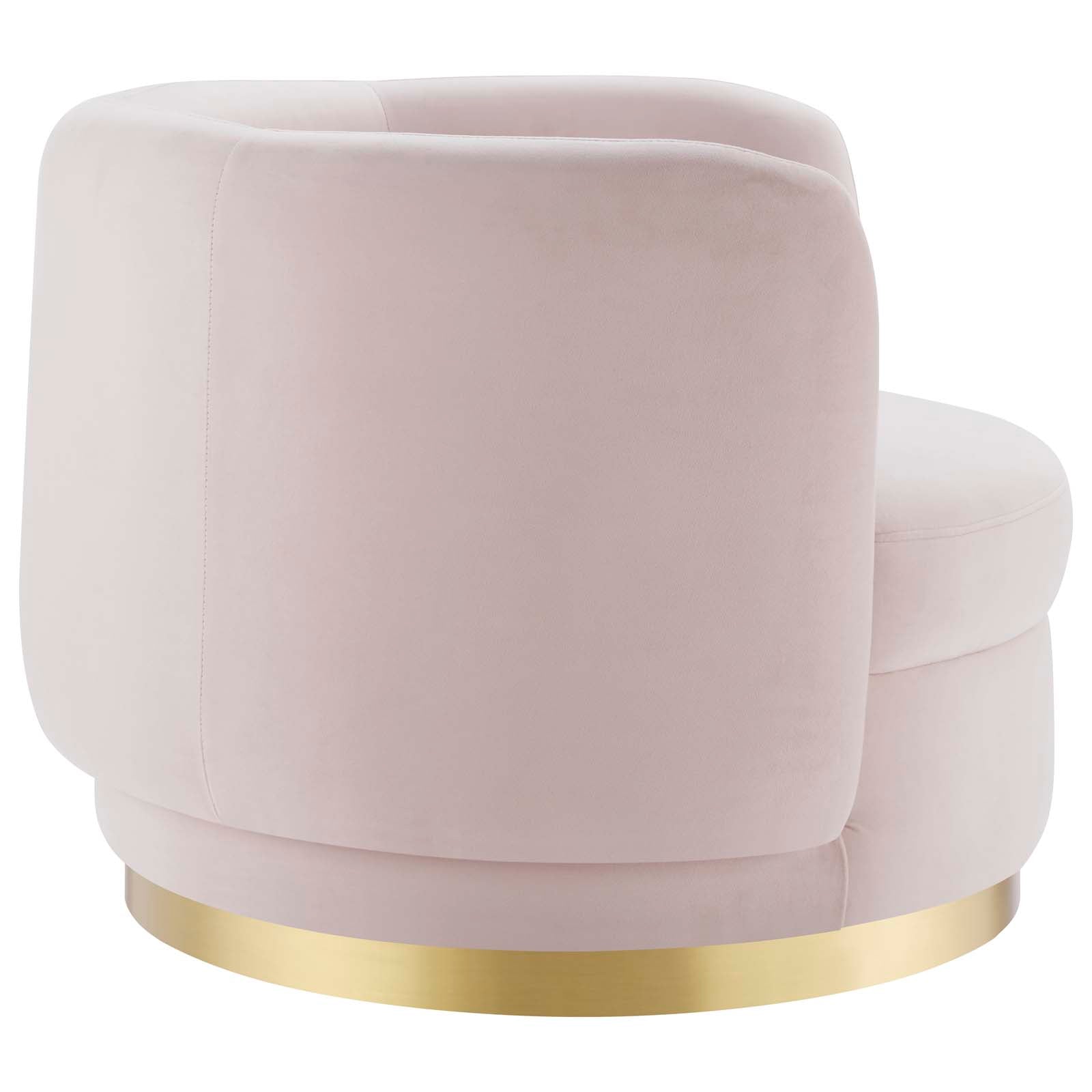Modway Accent Chairs - Relish Performance Velvet Performance Velvet Swivel Chair Gold Pink