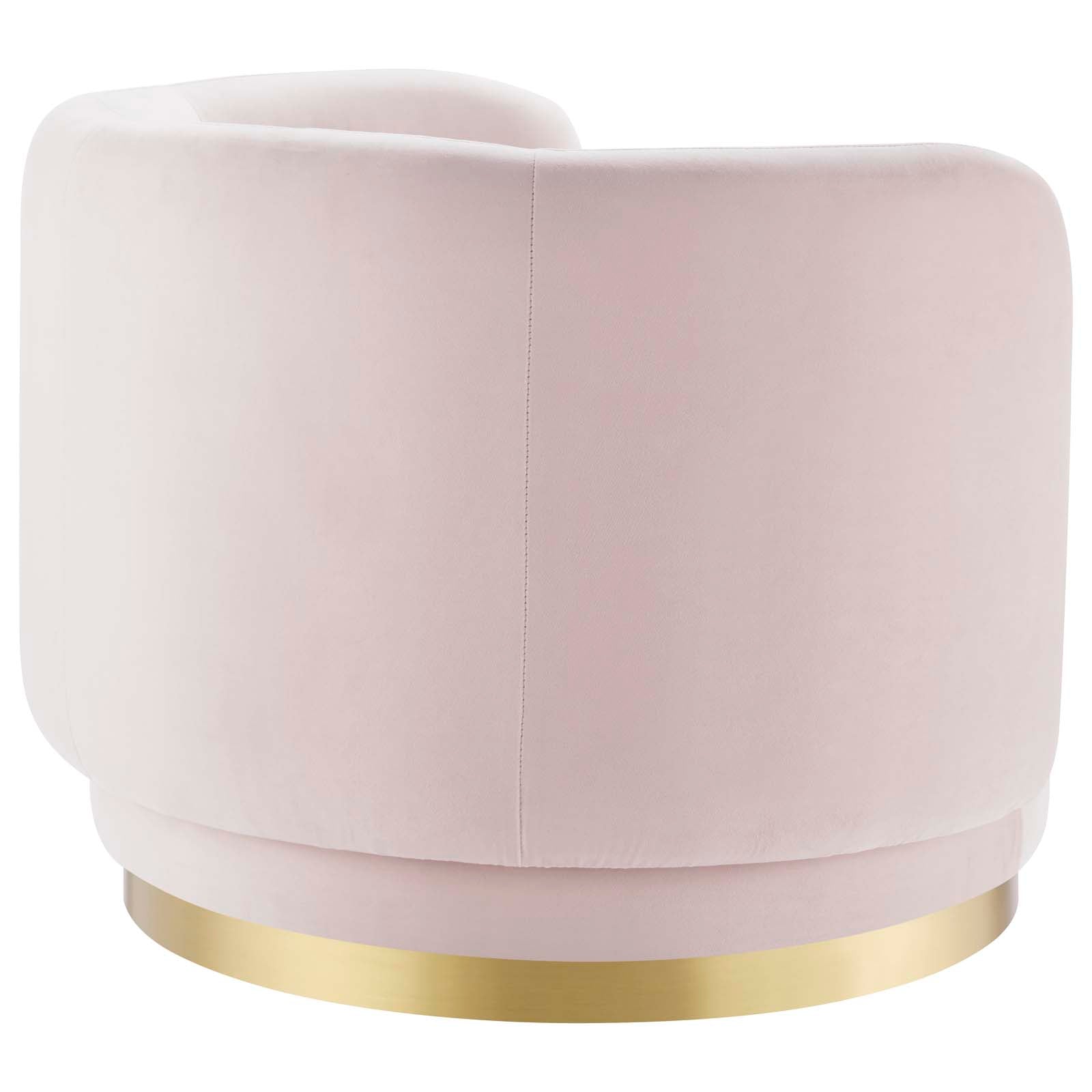 Modway Accent Chairs - Relish Performance Velvet Performance Velvet Swivel Chair Gold Pink