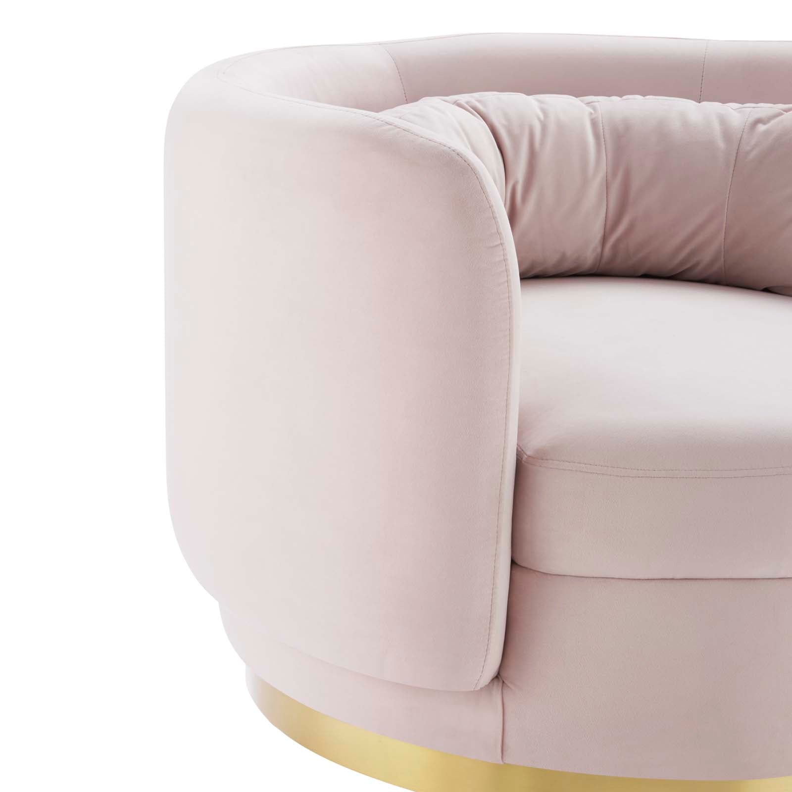 Modway Accent Chairs - Relish Performance Velvet Performance Velvet Swivel Chair Gold Pink