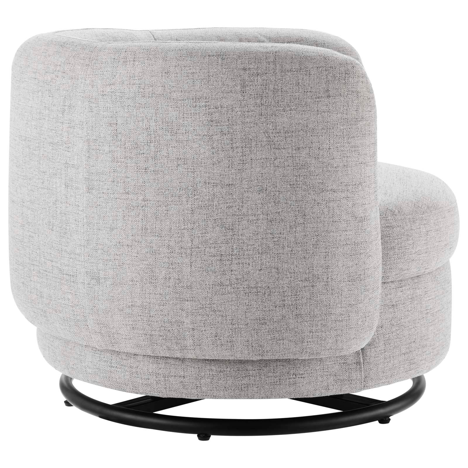 Modway Accent Chairs - Relish Fabric Upholstered Upholstered Fabric Swivel Chair Black Light Gray