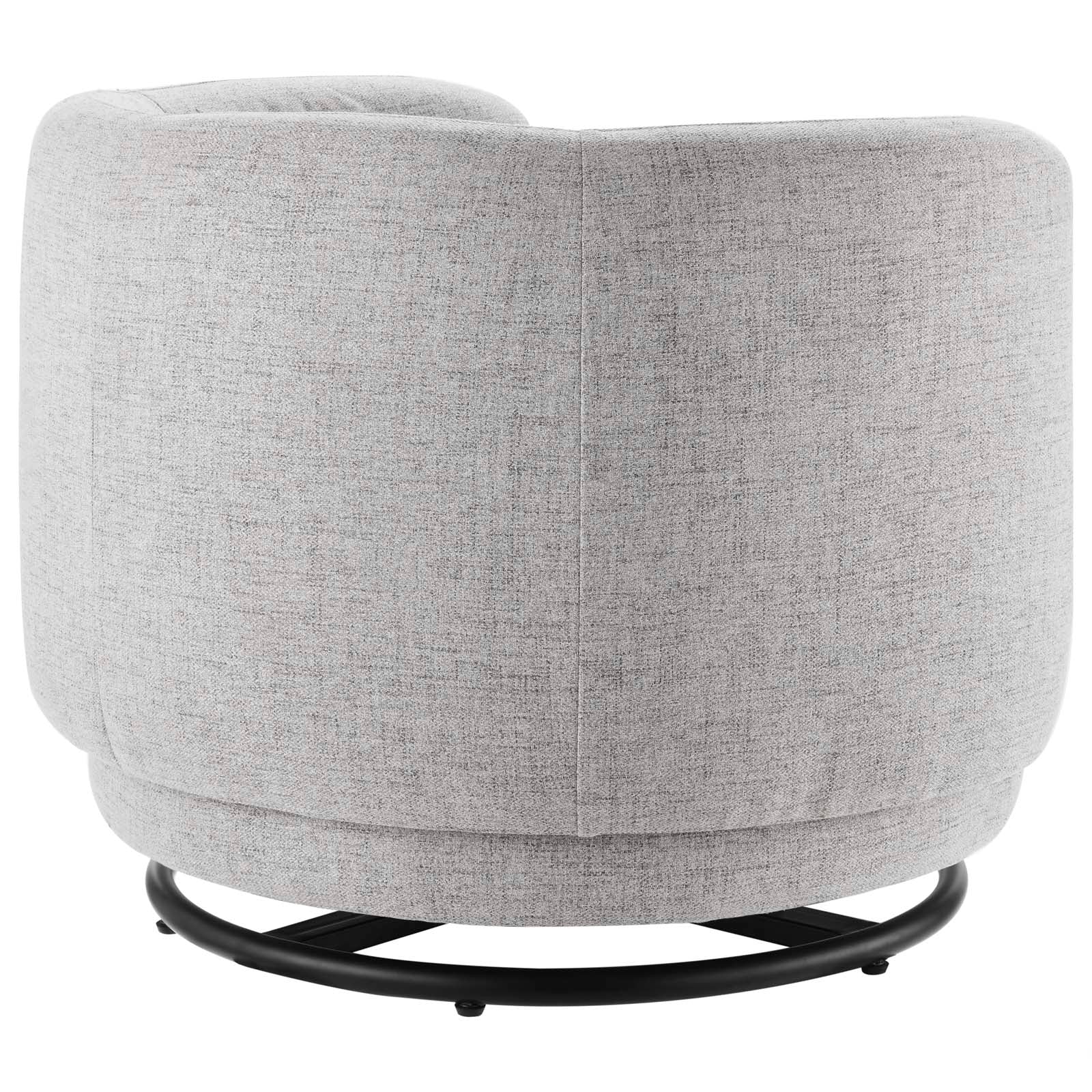 Modway Accent Chairs - Relish Fabric Upholstered Upholstered Fabric Swivel Chair Black Light Gray
