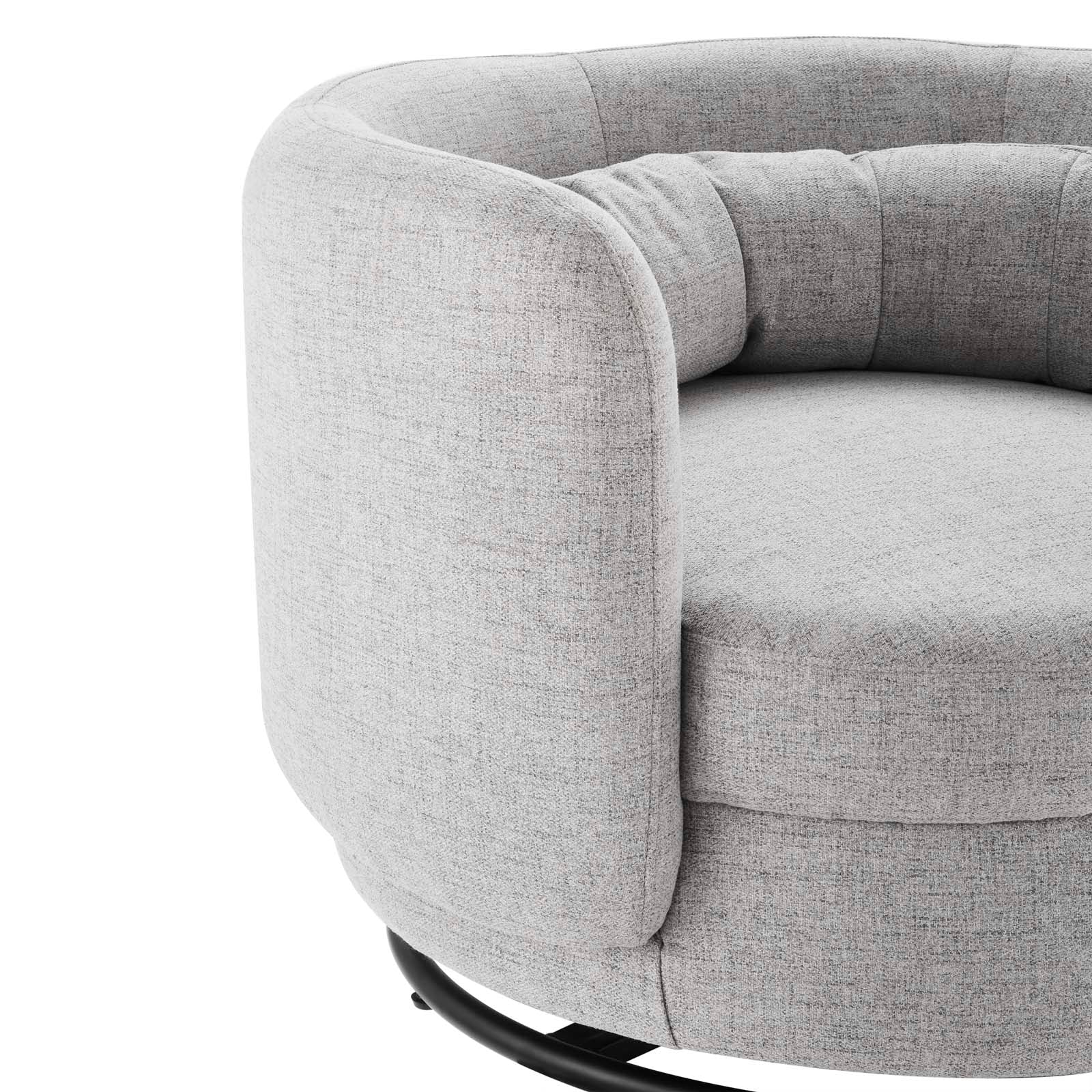 Modway Accent Chairs - Relish Fabric Upholstered Upholstered Fabric Swivel Chair Black Light Gray