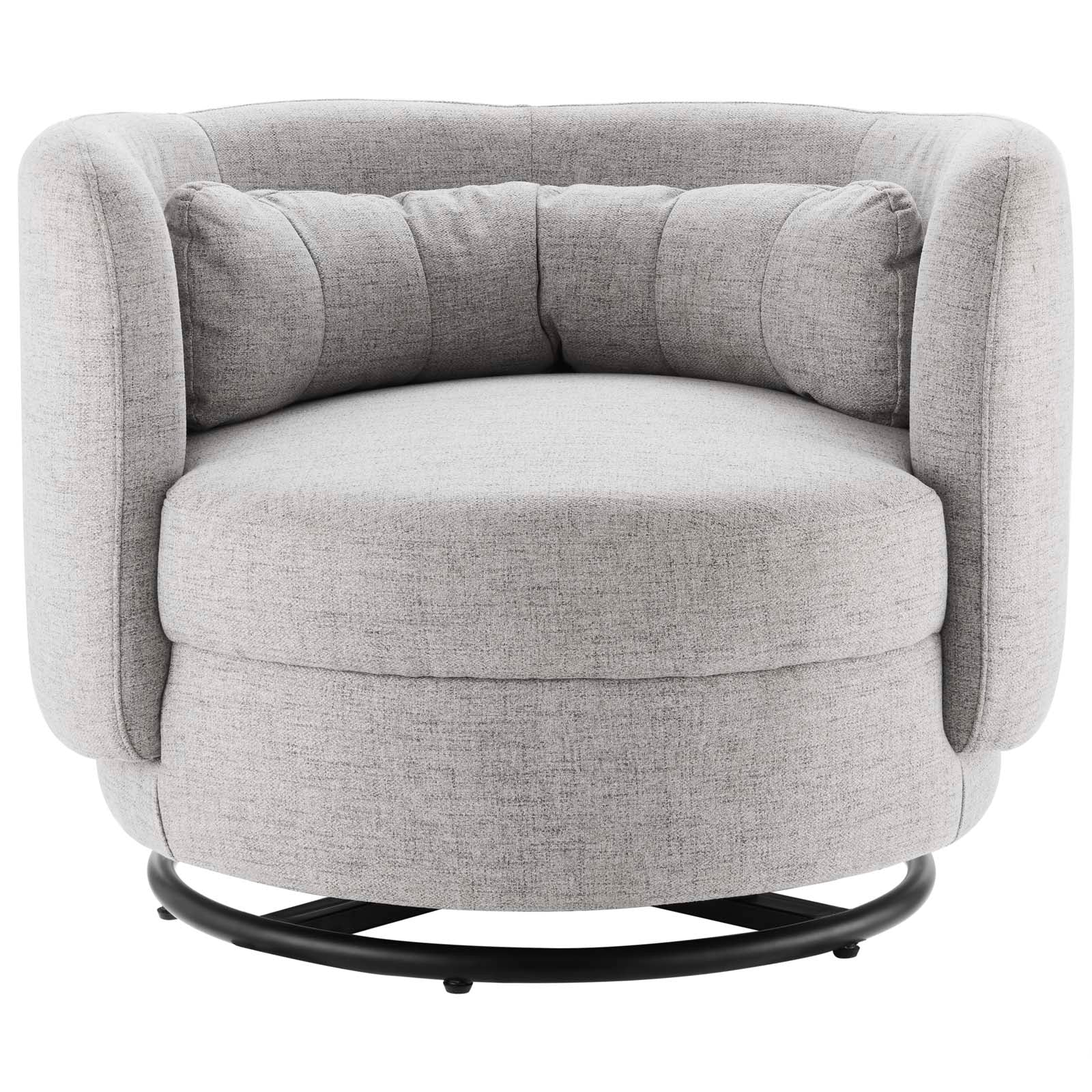 Modway Accent Chairs - Relish Fabric Upholstered Upholstered Fabric Swivel Chair Black Light Gray