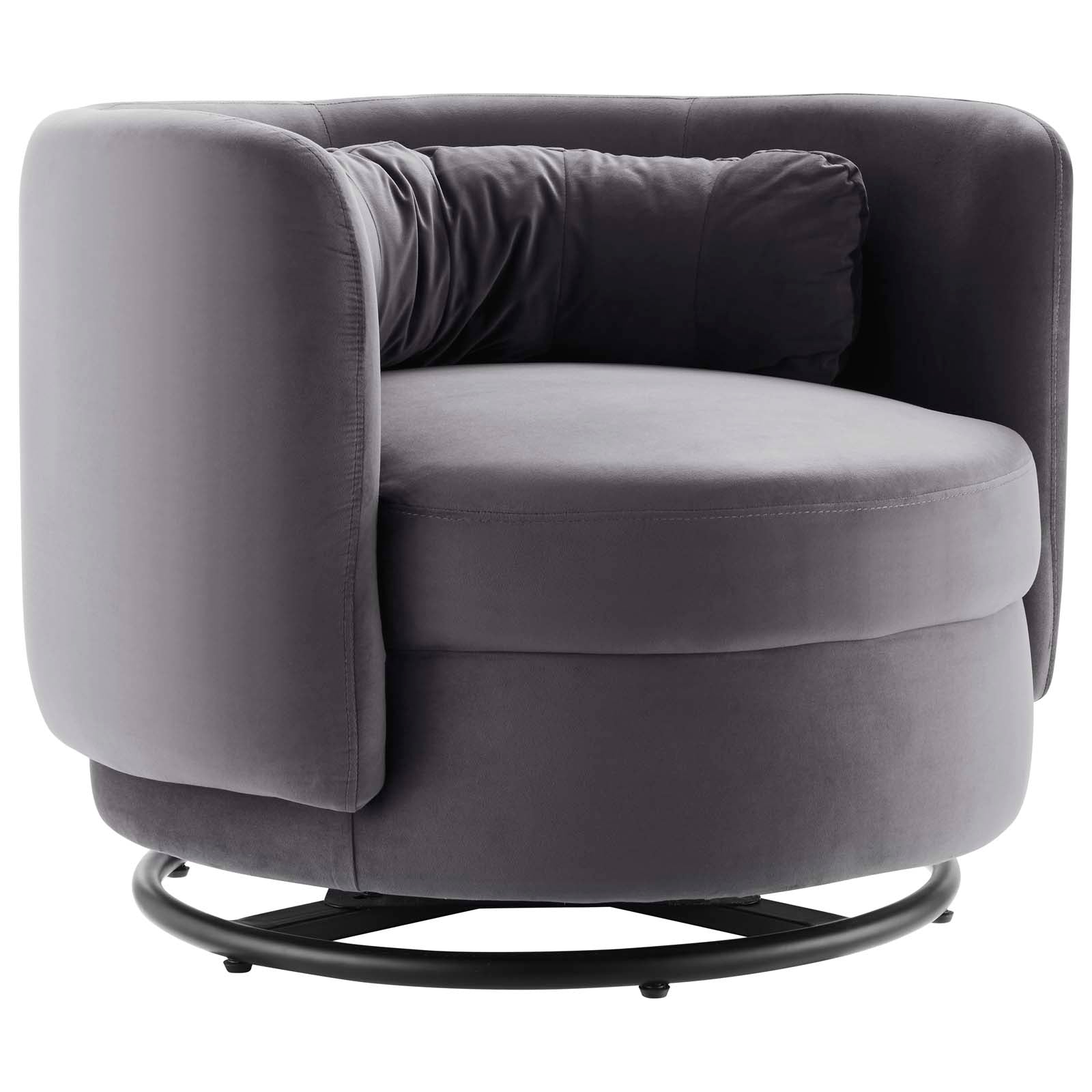 Modway Accent Chairs - Relish Performance Velvet Performance Velvet Swivel Chair Black Gray