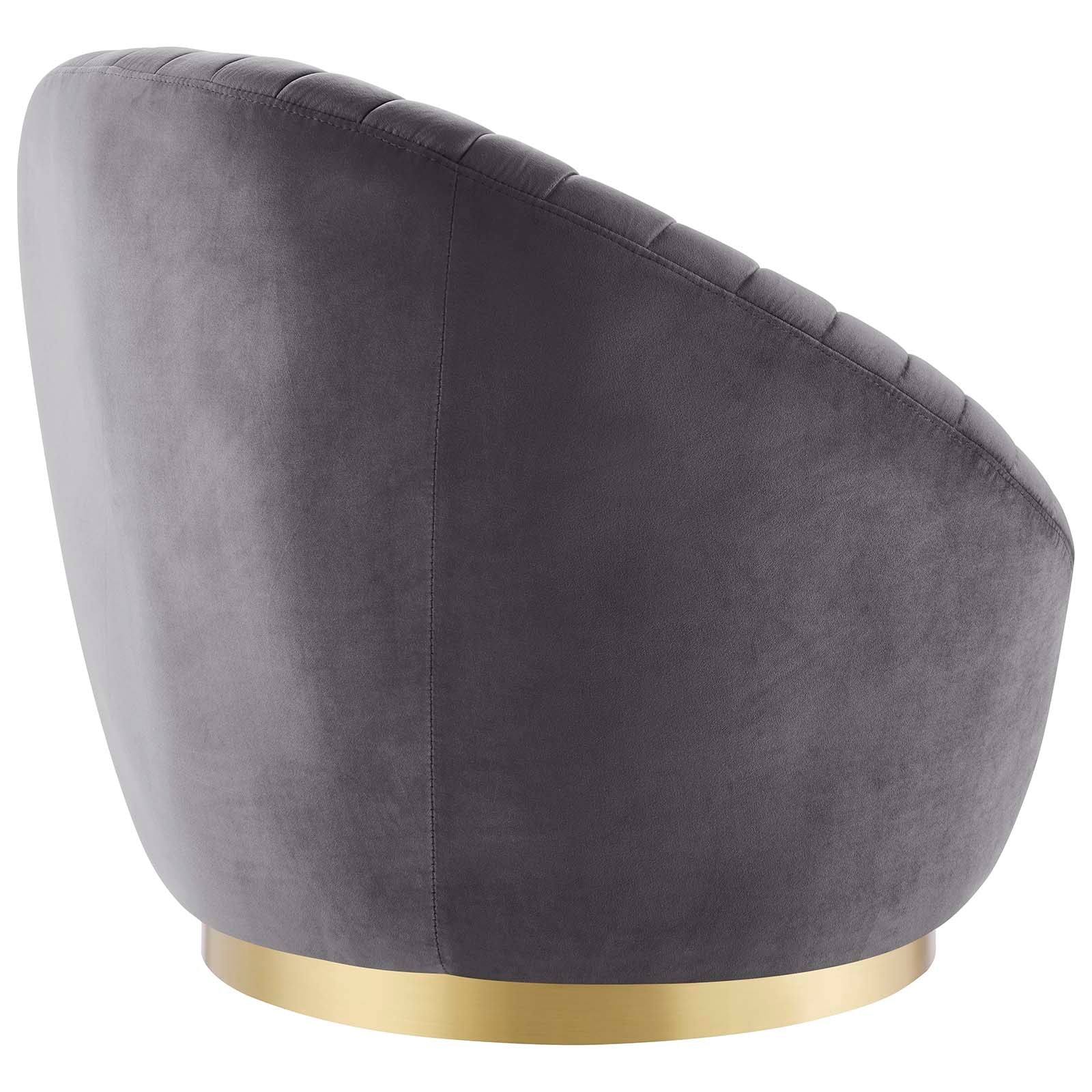 Modway Accent Chairs - Whirr Tufted Performance Velvet Performance Velvet Swivel Chair Gold Gray