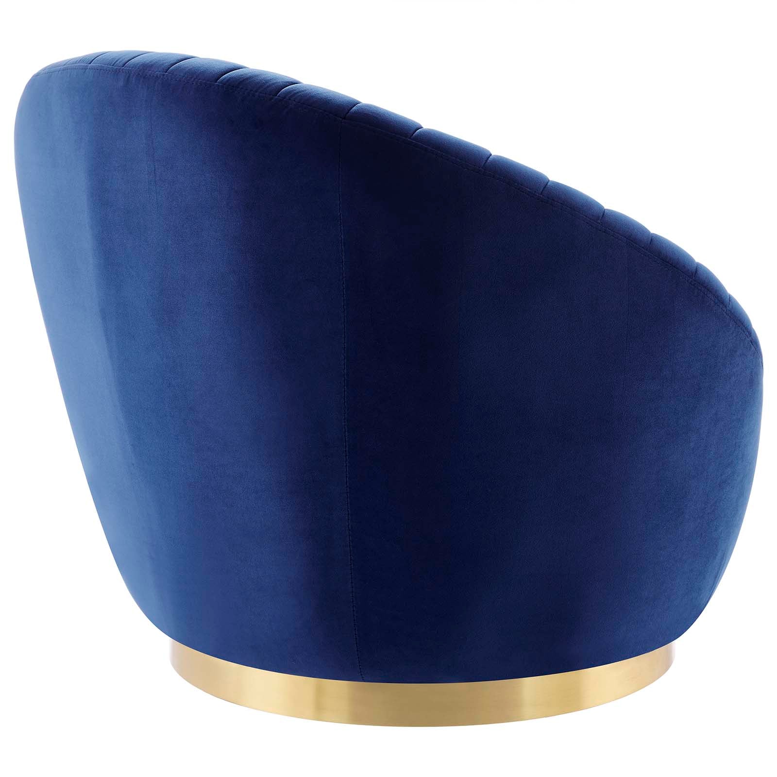 Modway Accent Chairs - Whirr Tufted Performance Velvet Performance Velvet Swivel Chair Gold Navy