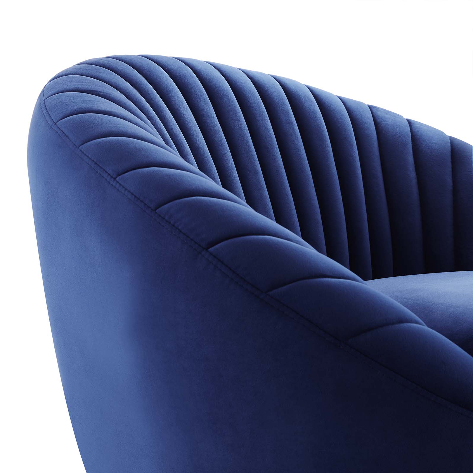 Modway Accent Chairs - Whirr Tufted Performance Velvet Performance Velvet Swivel Chair Gold Navy
