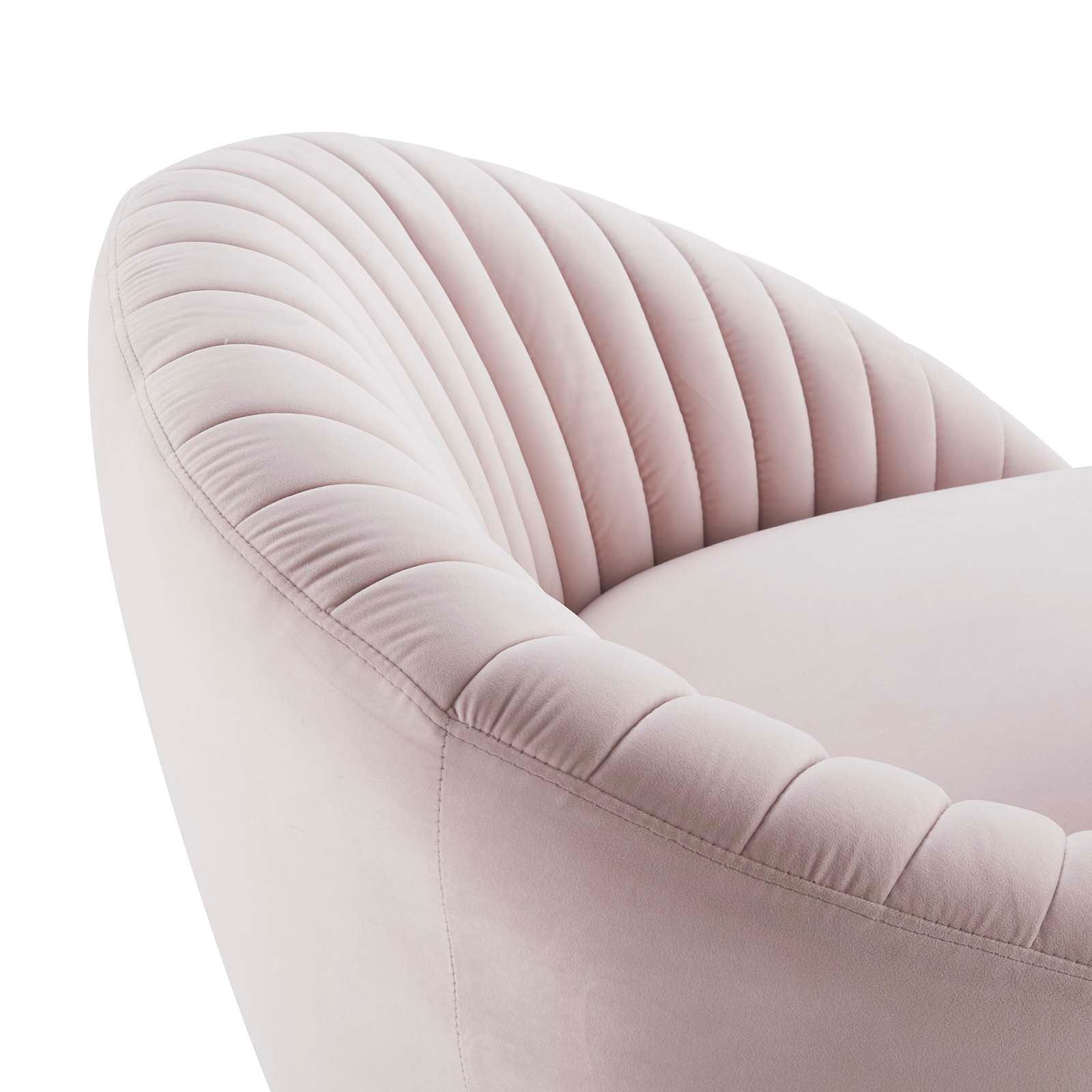 Modway Accent Chairs - Whirr Tufted Performance Velvet Performance Velvet Swivel Chair Gold Pink