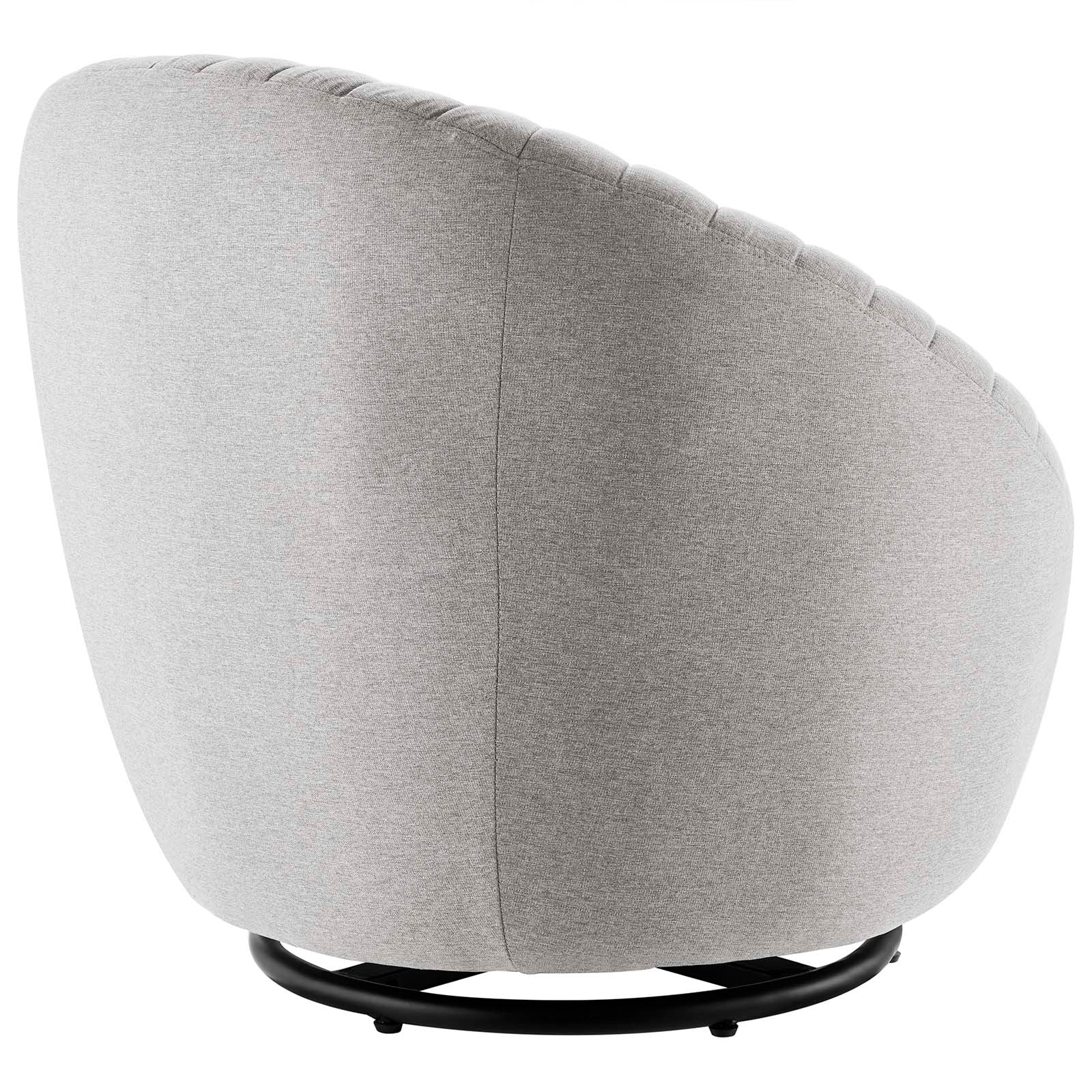 Modway Accent Chairs - Whirr Tufted Fabric Fabric Swivel Chair Black Light Gray