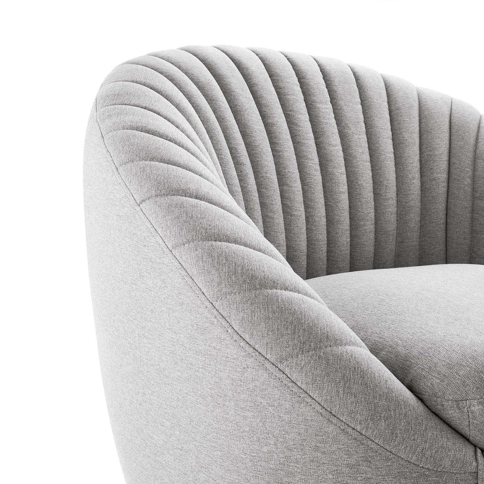 Modway Accent Chairs - Whirr Tufted Fabric Fabric Swivel Chair Black Light Gray