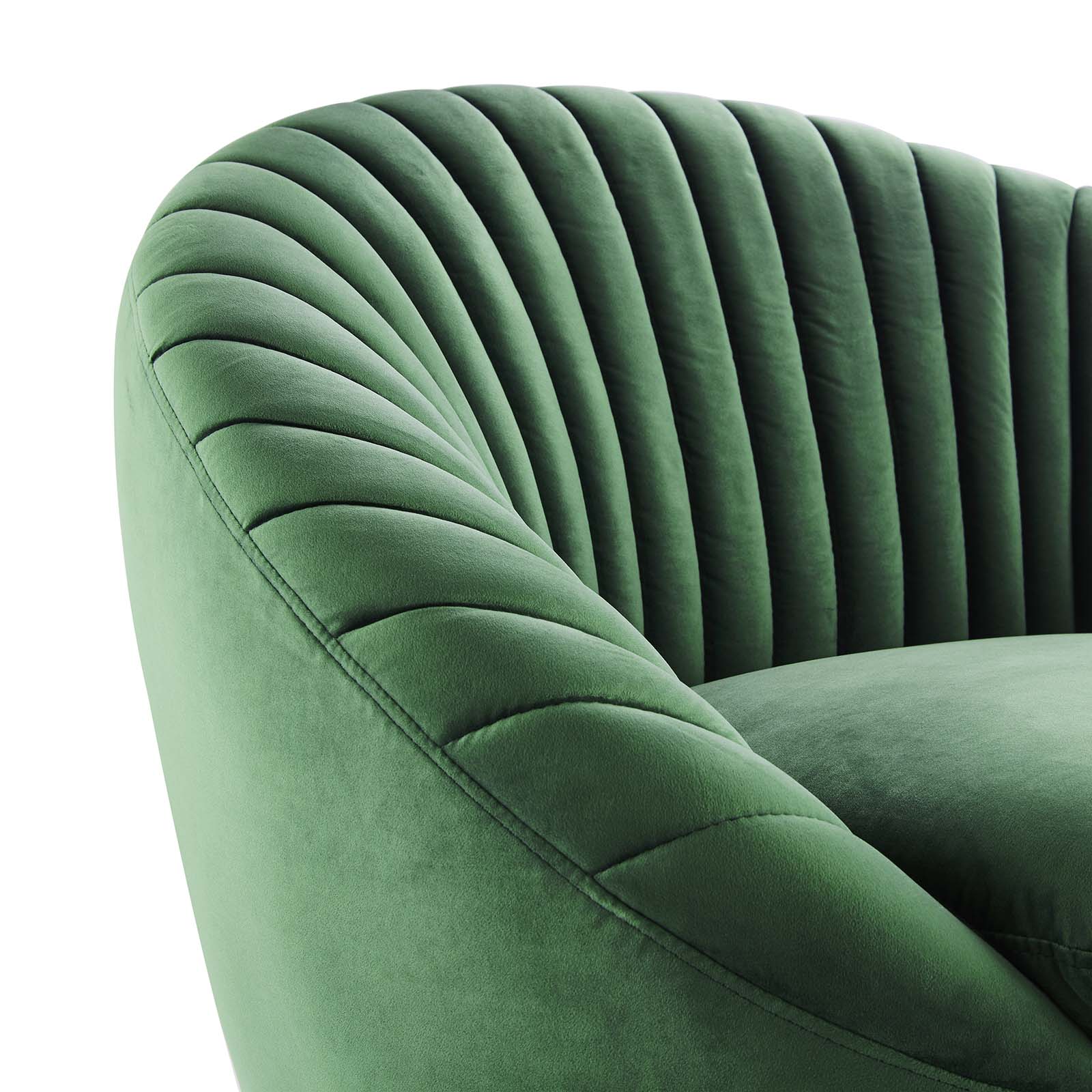 Modway Accent Chairs - Whirr Tufted Performance Velvet Performance Velvet Swivel Chair Black Emerald