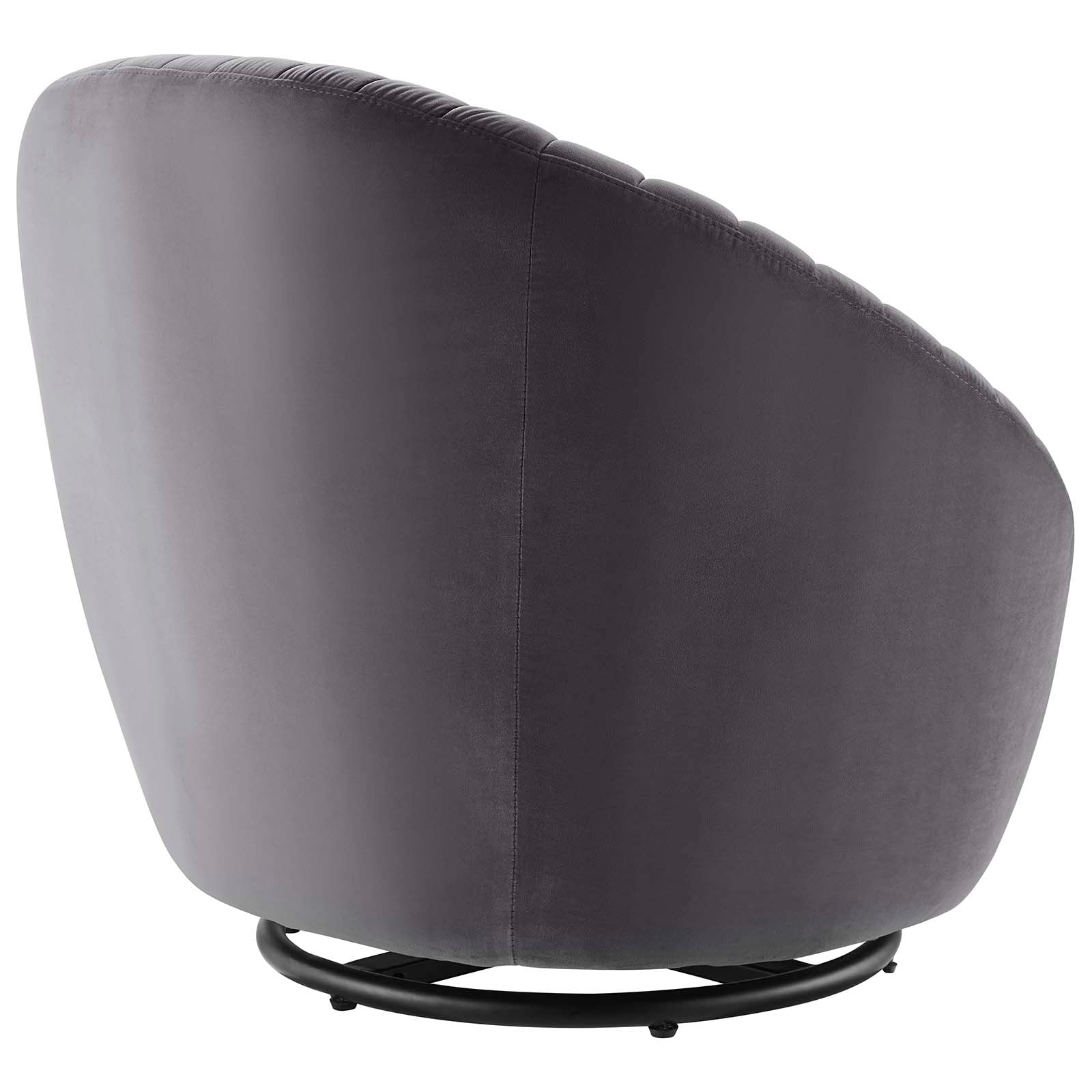 Modway Accent Chairs - Whirr Tufted Performance Velvet Performance Velvet Swivel Chair Black Gray