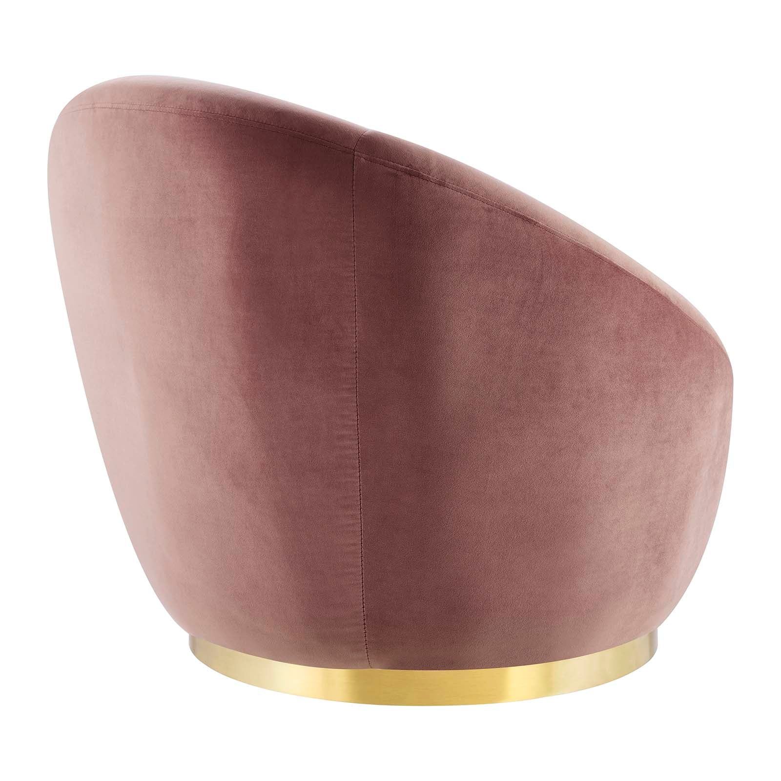 Modway Accent Chairs - Buttercup Performance Velvet Performance Velvet Swivel Chair Gold Dusty Rose