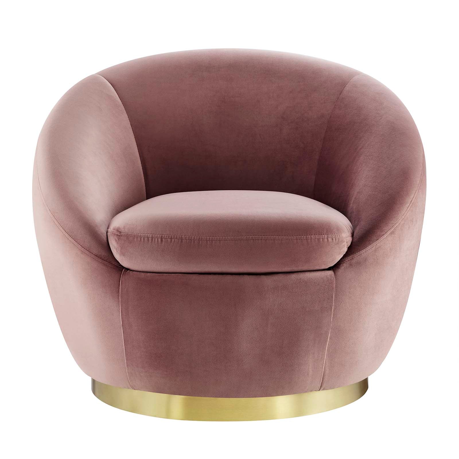 Modway Accent Chairs - Buttercup Performance Velvet Performance Velvet Swivel Chair Gold Dusty Rose