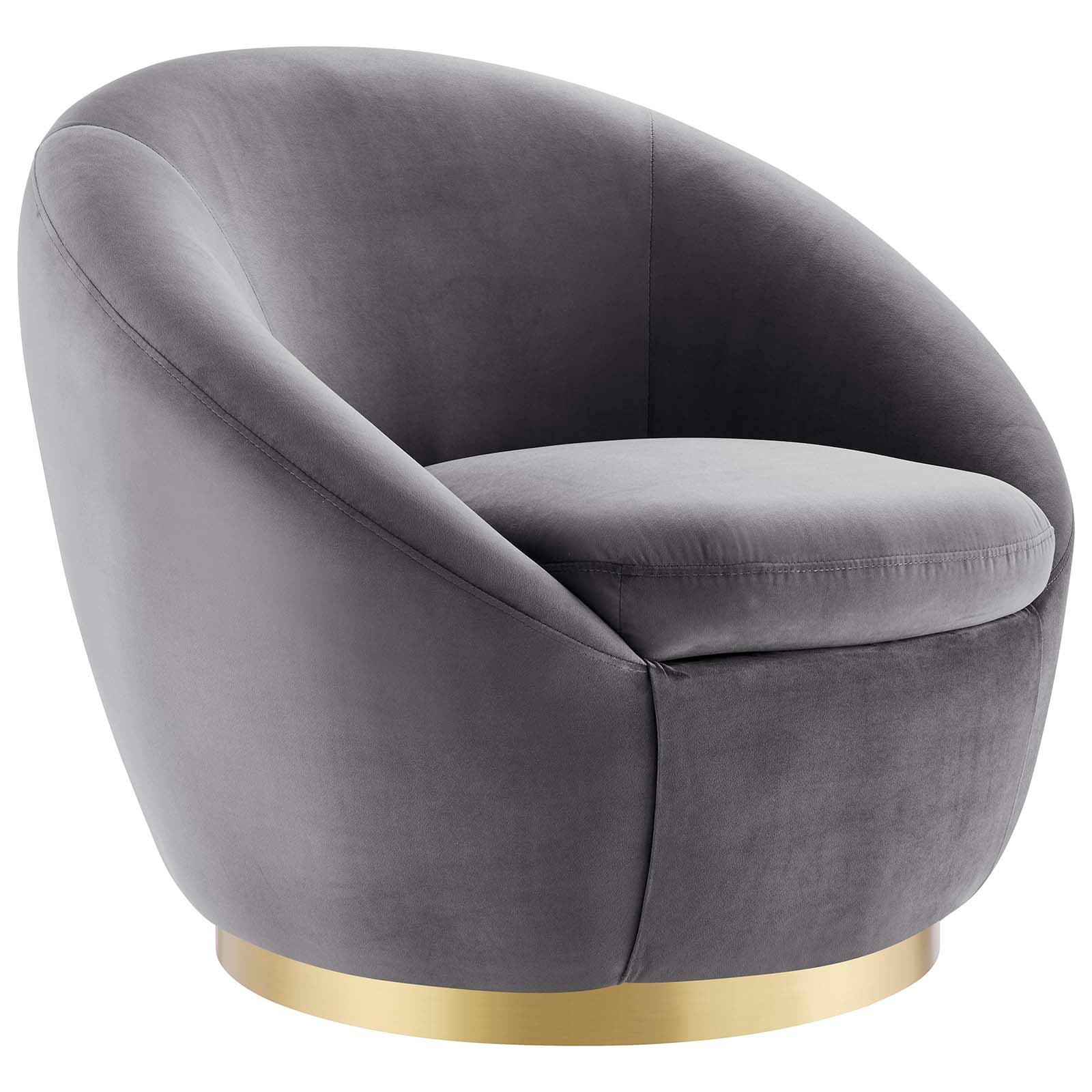 Modway Accent Chairs - Buttercup Performance Velvet Performance Velvet Swivel Chair Gold Gray