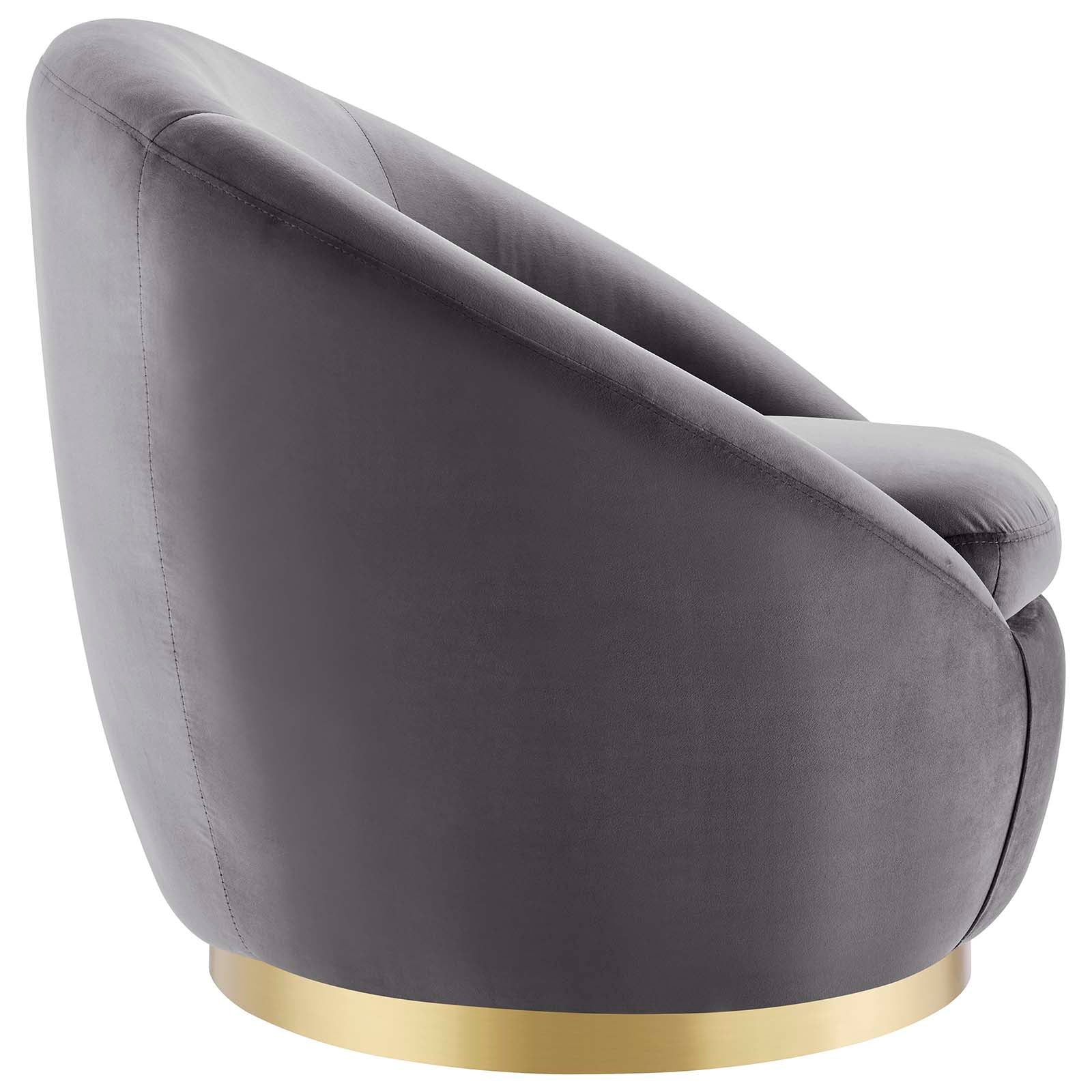 Modway Accent Chairs - Buttercup Performance Velvet Performance Velvet Swivel Chair Gold Gray