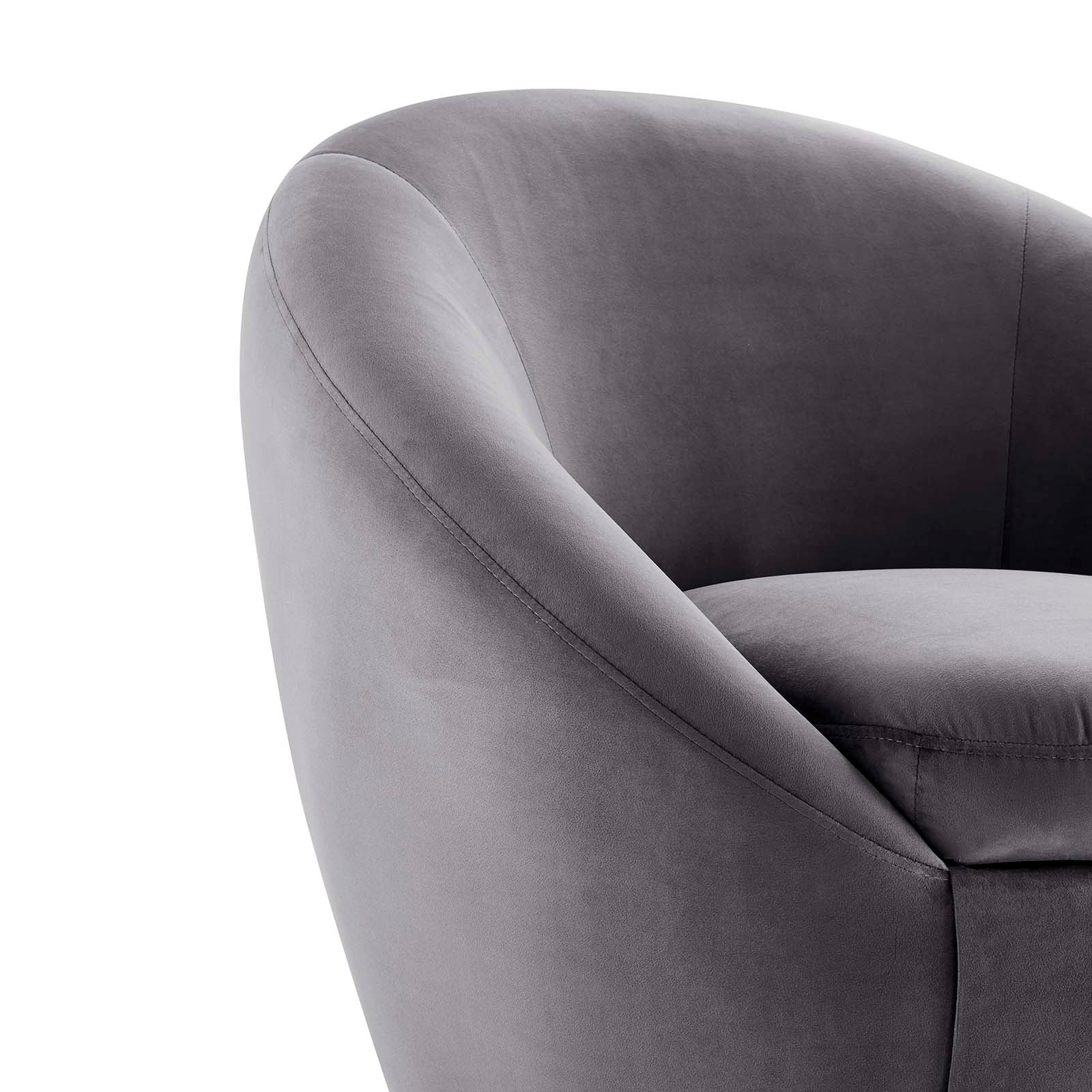 Modway Accent Chairs - Buttercup Performance Velvet Performance Velvet Swivel Chair Gold Gray