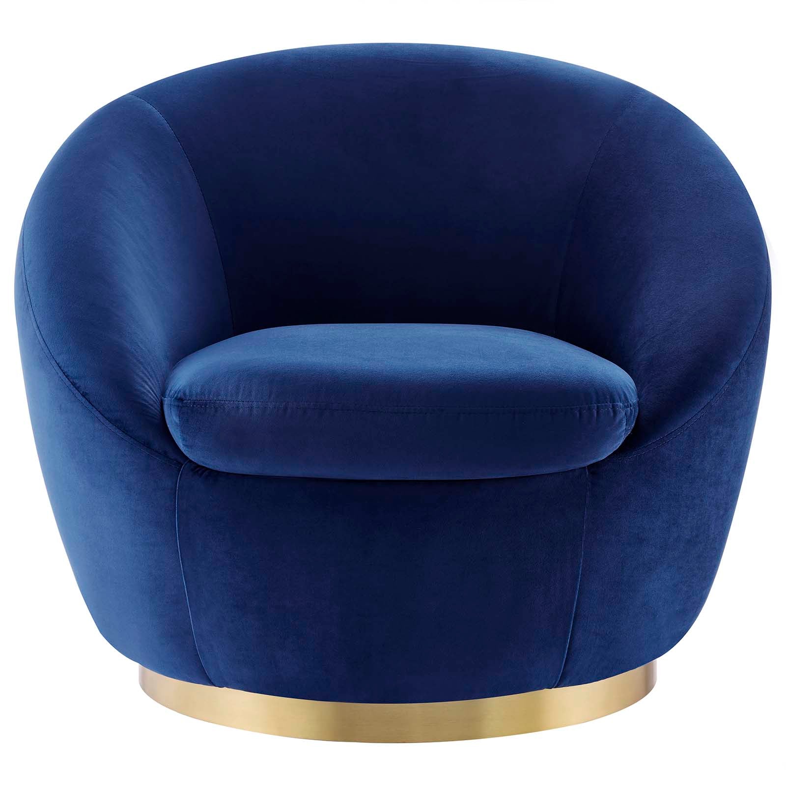 Modway Accent Chairs - Buttercup Performance Velvet Performance Velvet Swivel Chair Gold Navy
